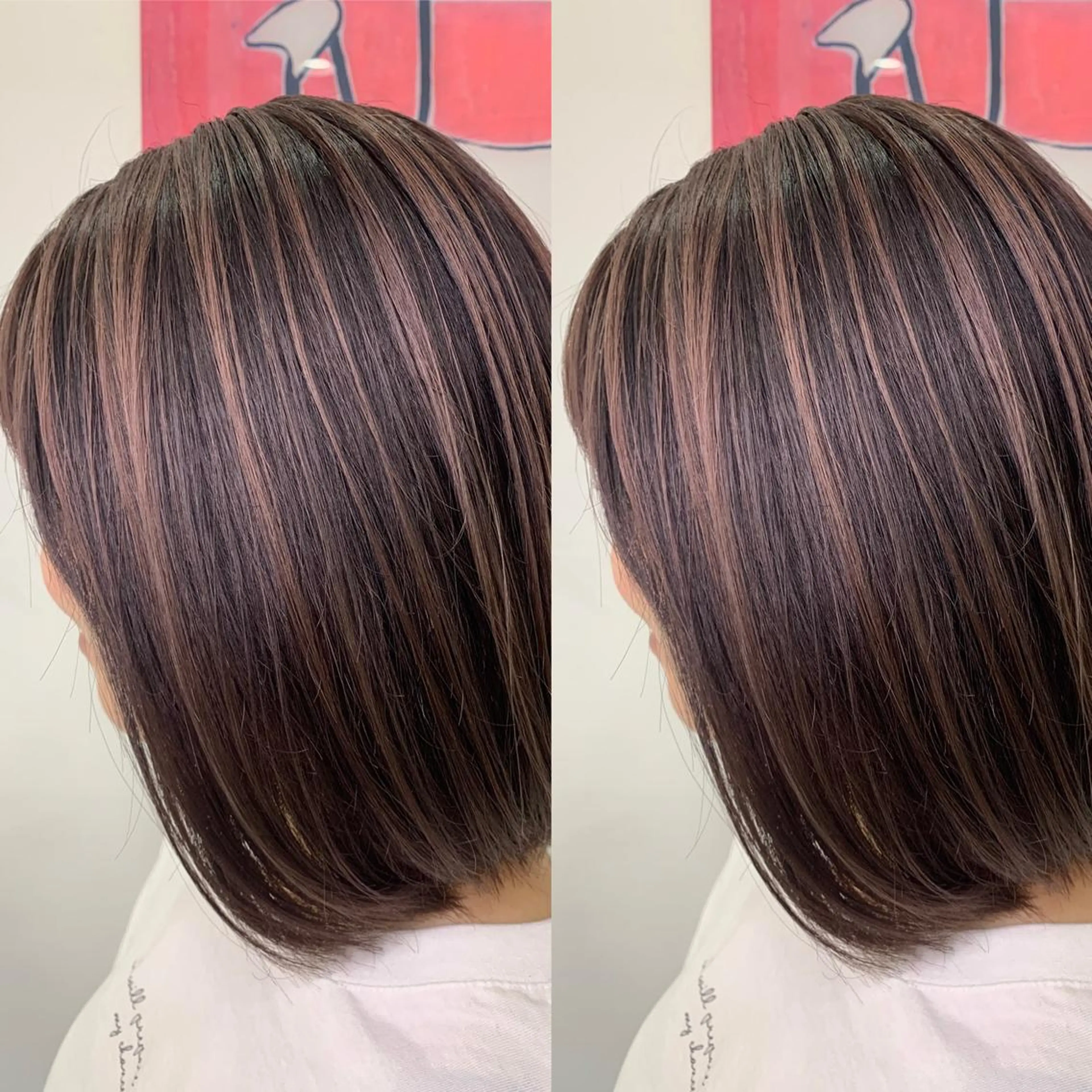 ショート カラー バレイヤージュ デザインカラー ハイライトカラー ハイライト レイヤーカット 縮毛/レイヤー 韓国/橋口のヘアスタイル