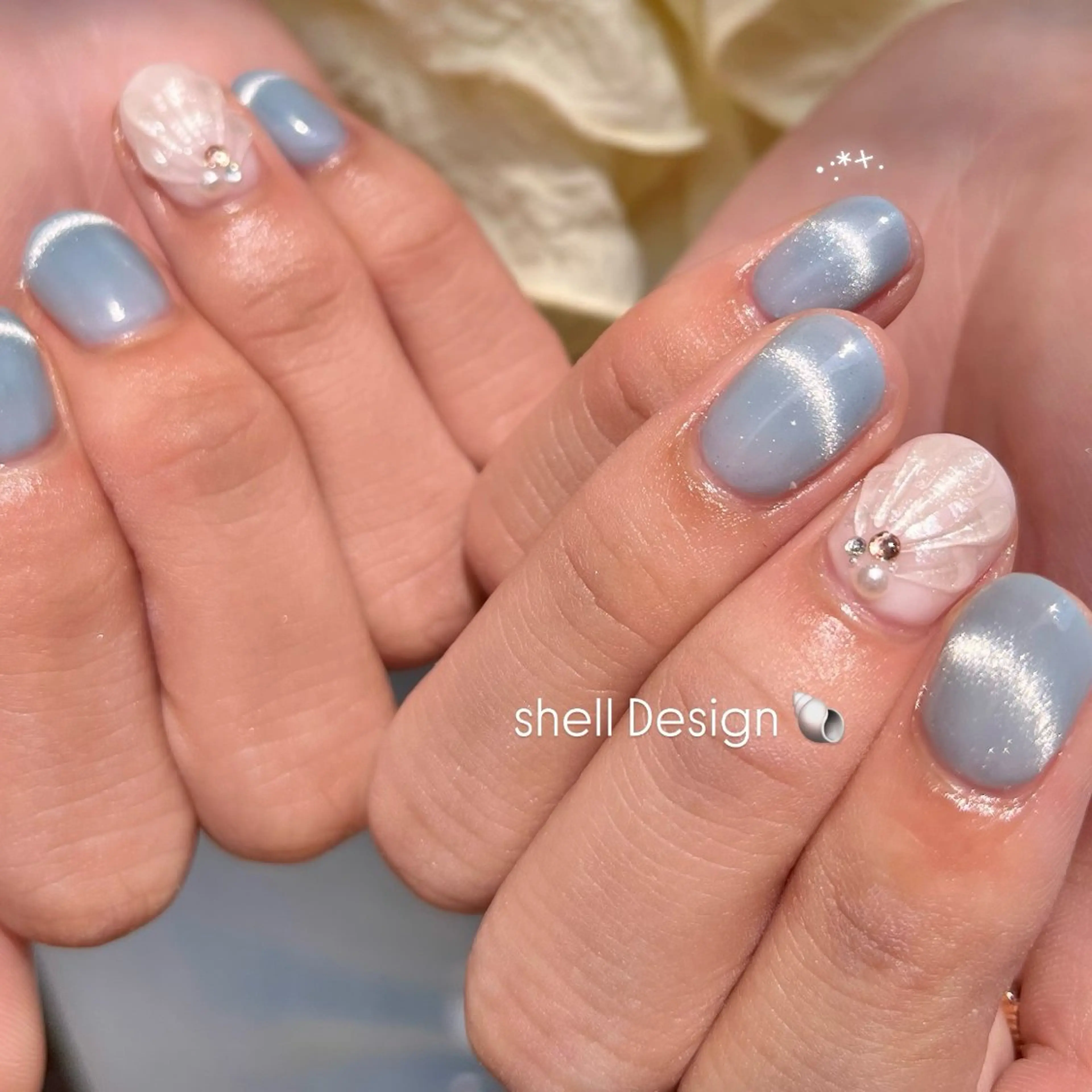 ネイル アートネイル クリアネイル フレンチネイル マグネットネイル マグネットフレンチ ハンドネイル ballie／小野原 なつみのネイルデザイン