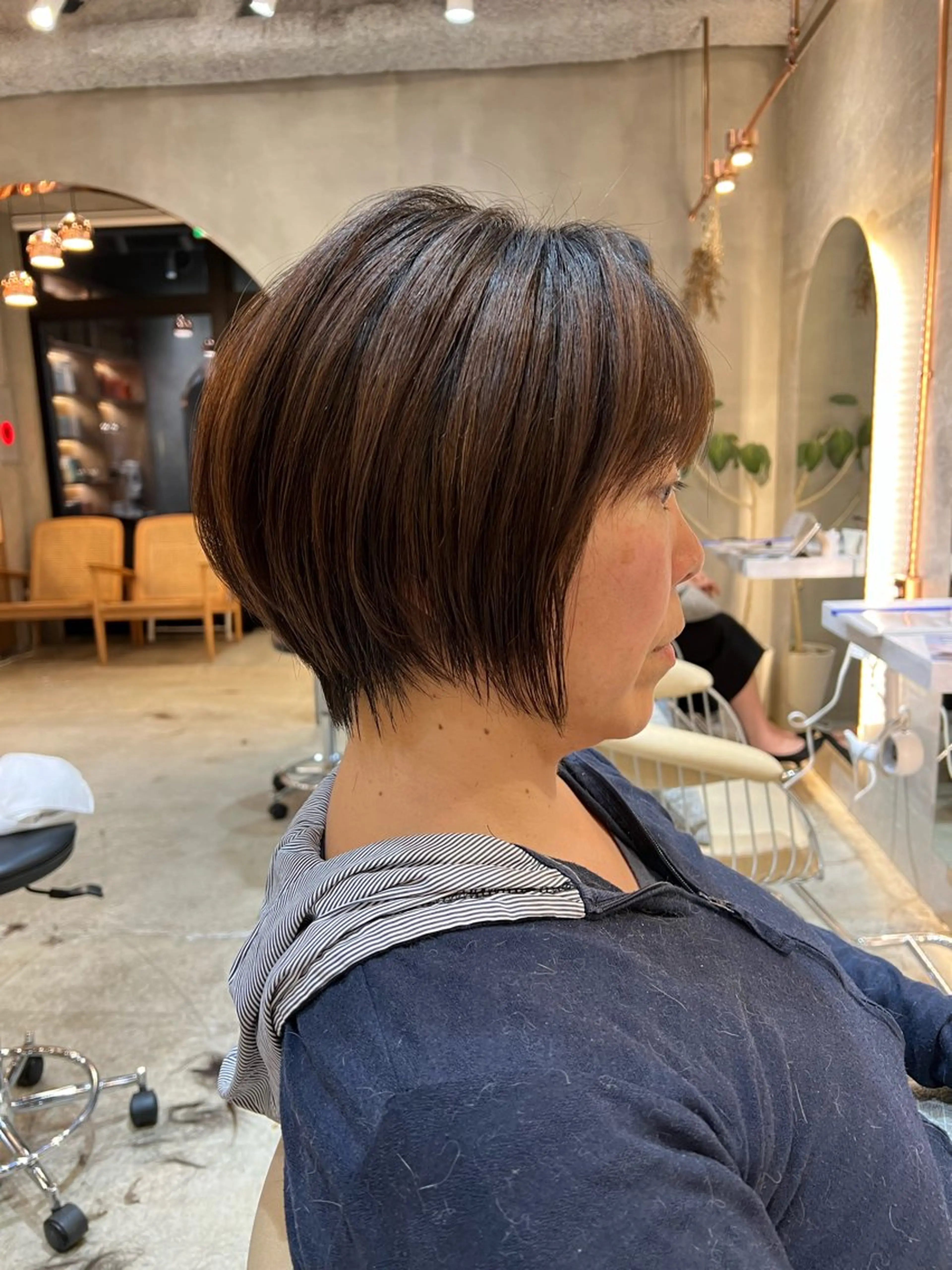 ショート カラー ボブ/巻ける縮毛矯正 /韓国レイヤーはなのヘアスタイル