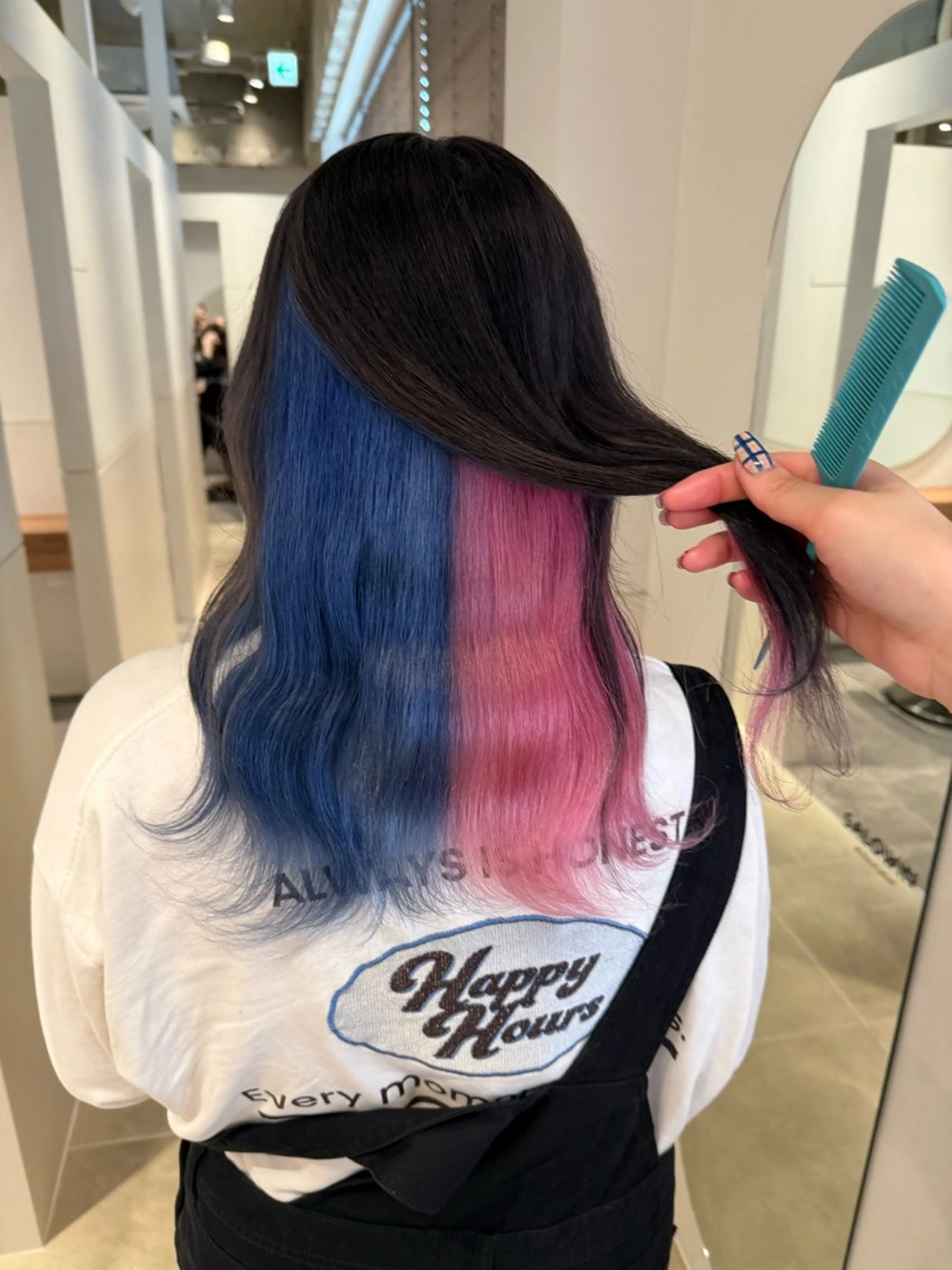 ミディアム カラー ヘアアレンジ デザインカラー 💕上野美容師☁ ブリーチ💖サワのヘアスタイル