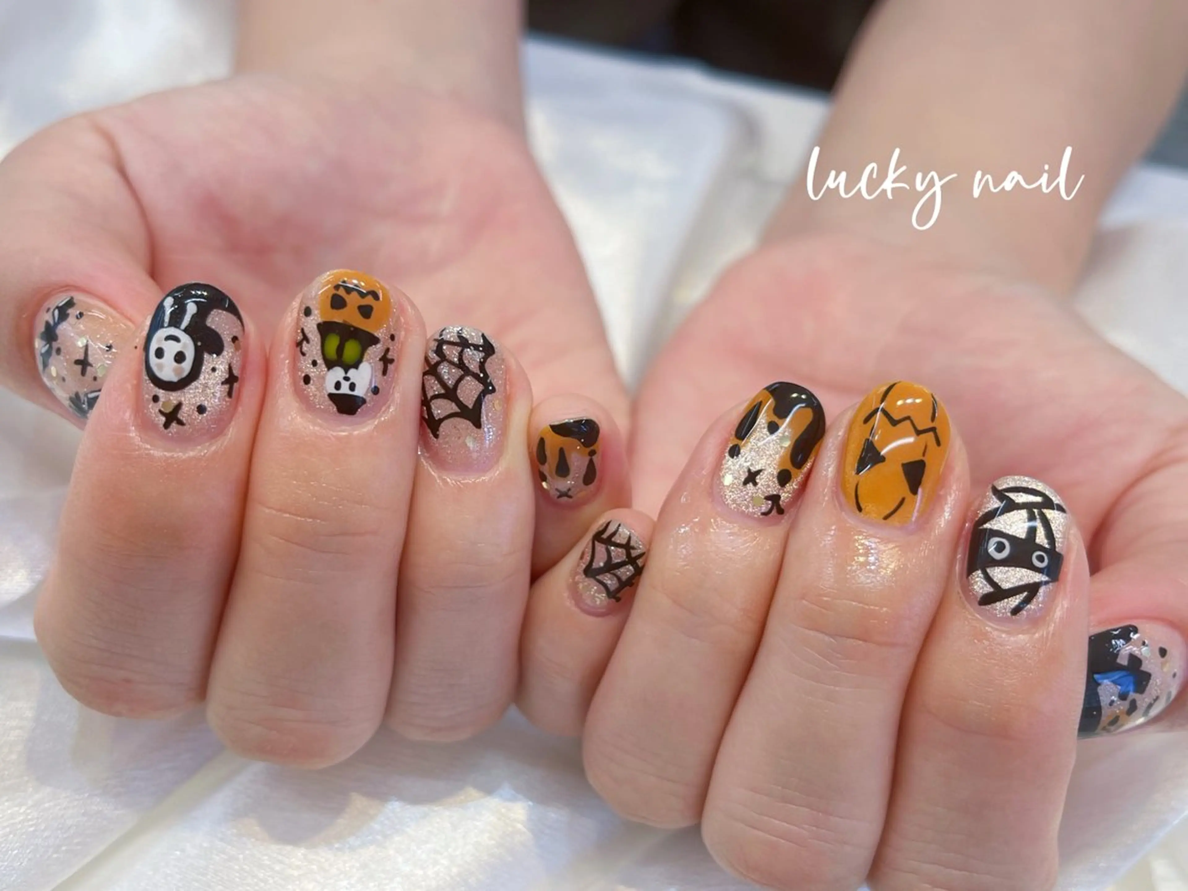 ネイル チークネイル 長さ出し ジェルネイル マグネットネイル 持ち込み Lucky nail  小林和希のネイルデザイン