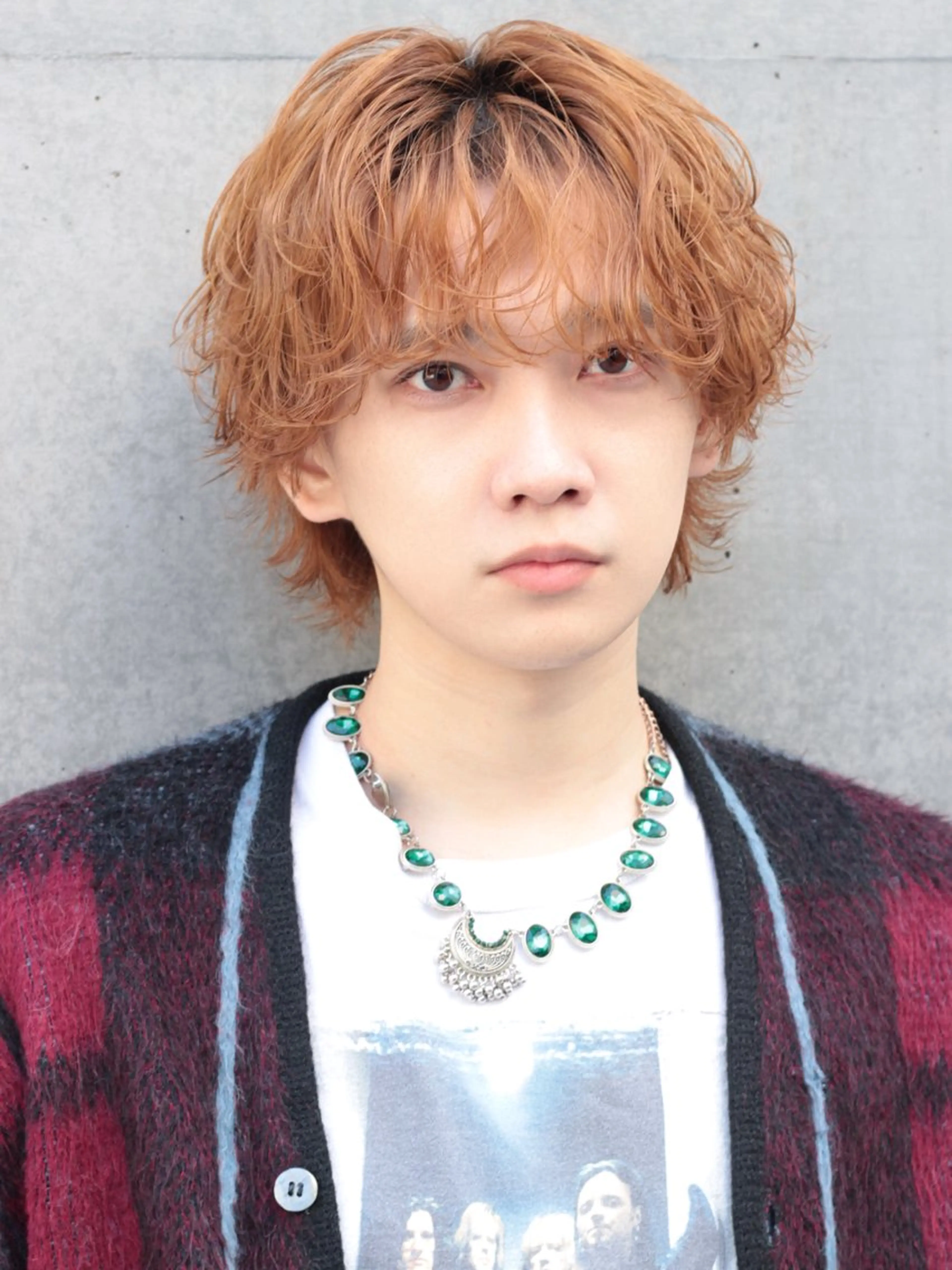 カラー パーマ メンズ シャドウ/フェザー 朝崎倭斗のヘアスタイル
