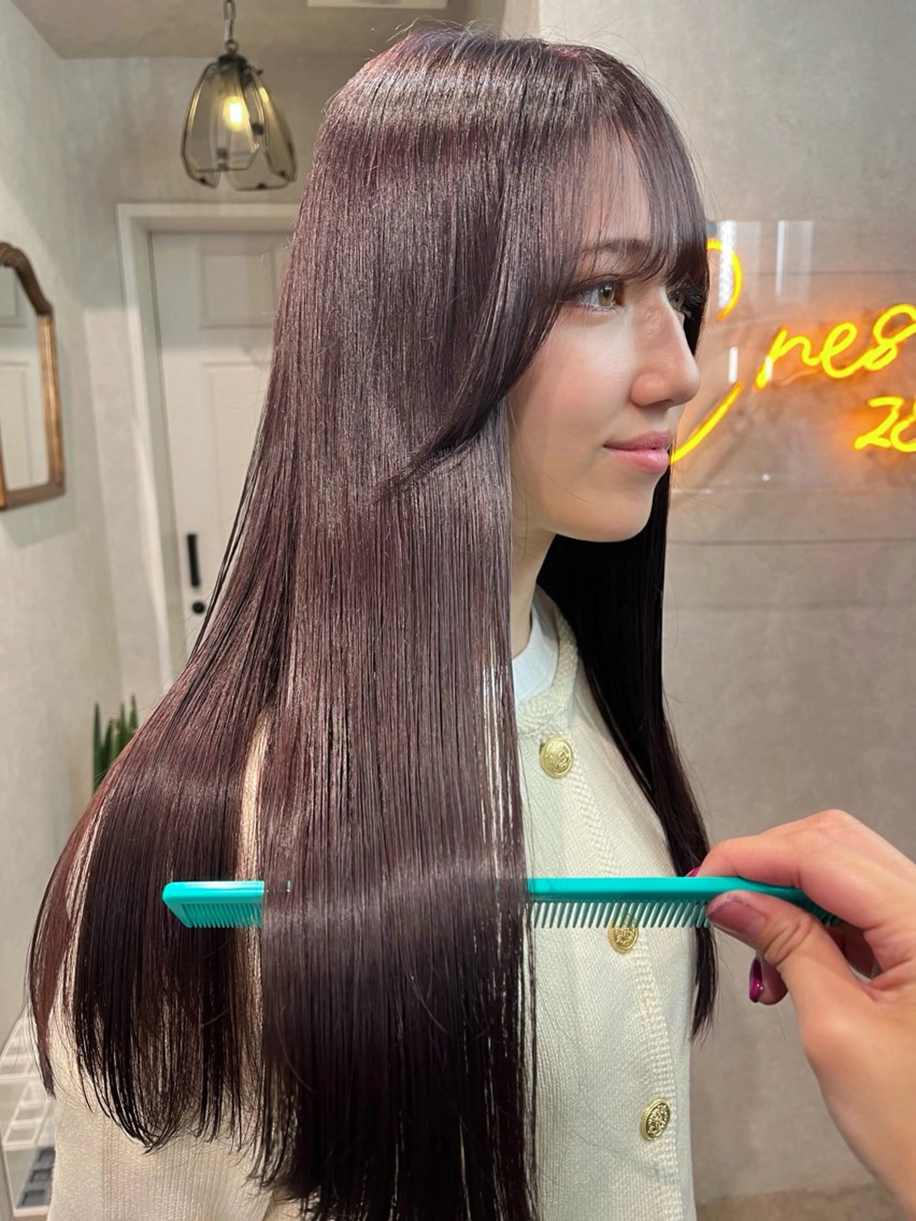 ロング カラー ベージュカラー ラベンダーカラー ラベンダーベージュ ヘアカラー レイヤー/艶カラー/ KIHO🥥︎のヘアスタイル