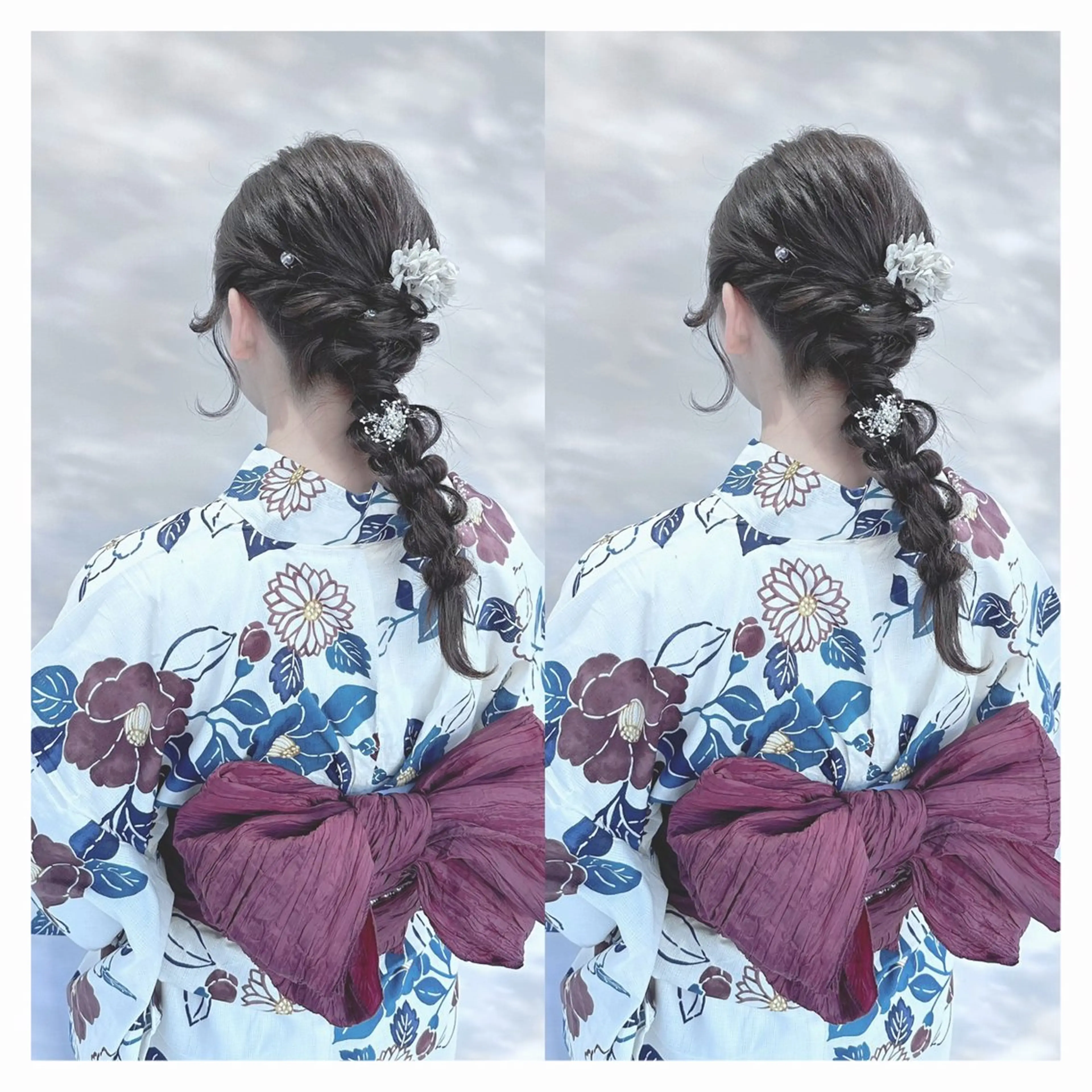 セミロング ヘアアレンジ 浴衣 ヘアセット 🖤kana/艶髪/ 韓国風暗髪カラー🖤のヘアスタイル