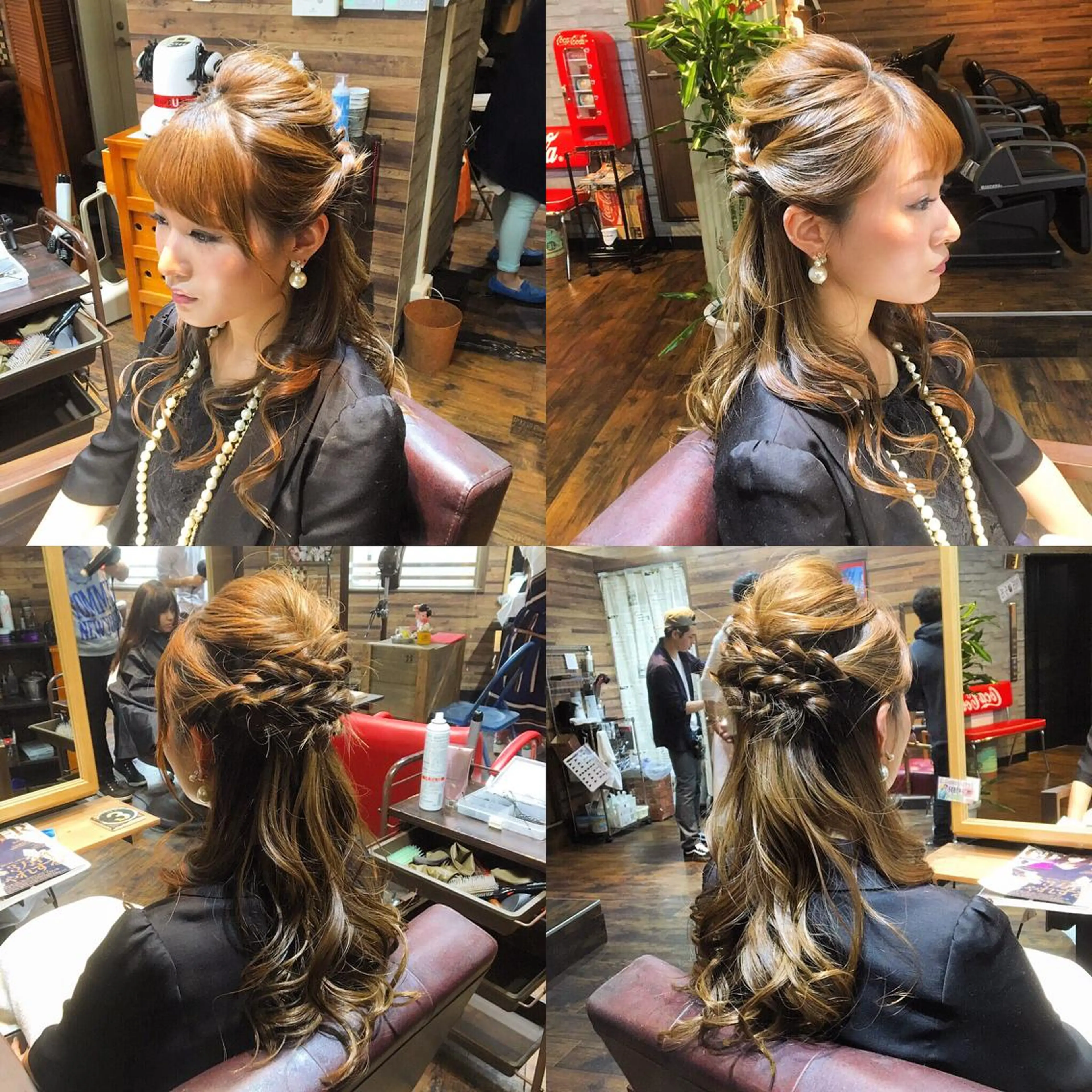 ロング カラー ヘアアレンジ ハーフアップ ベージュカラー 川名 充✂️のヘアスタイル