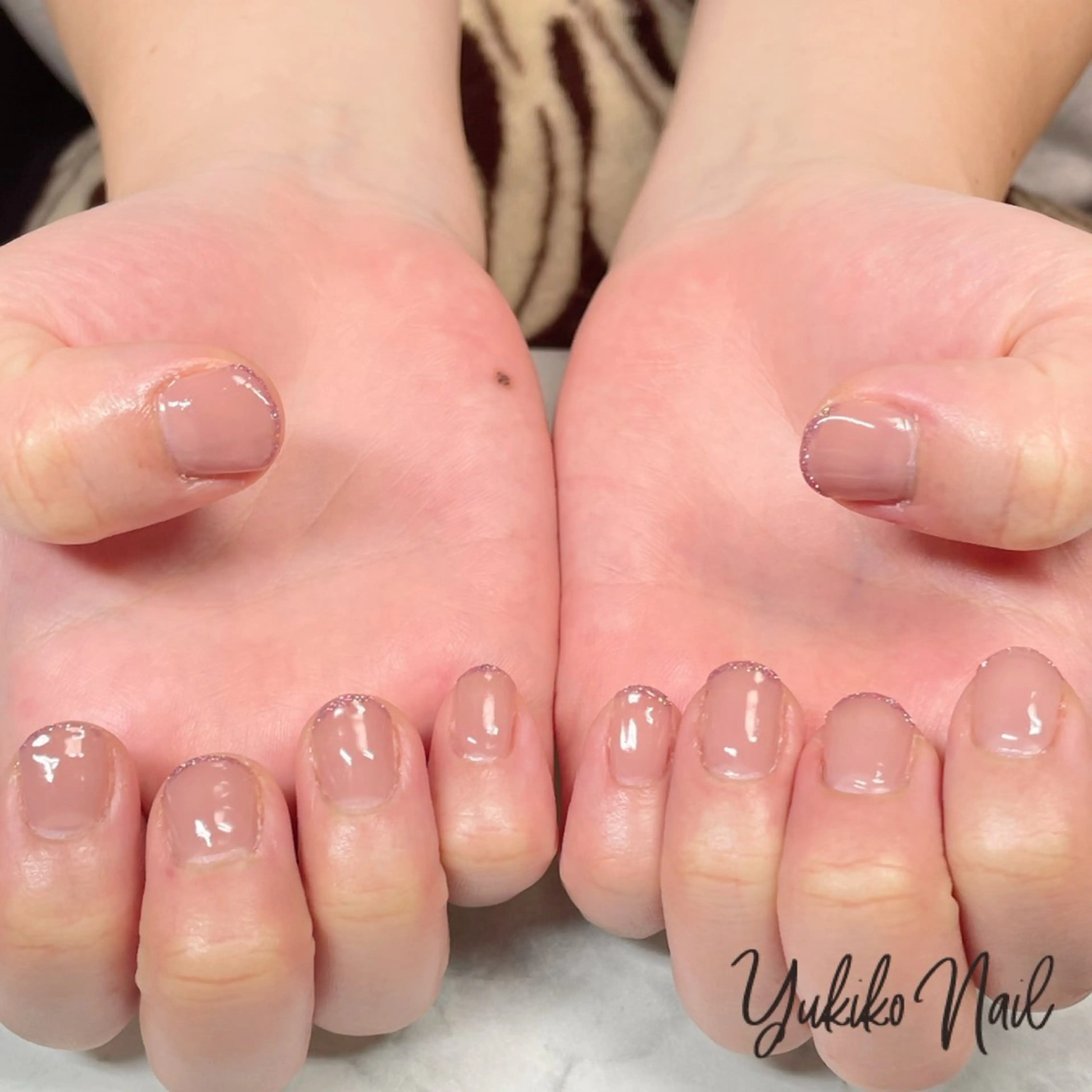 ネイル フラッシュネイル フレンチネイル オフィスネイル シンプルネイル ハンドネイル ユキコ ネイルのネイルデザイン