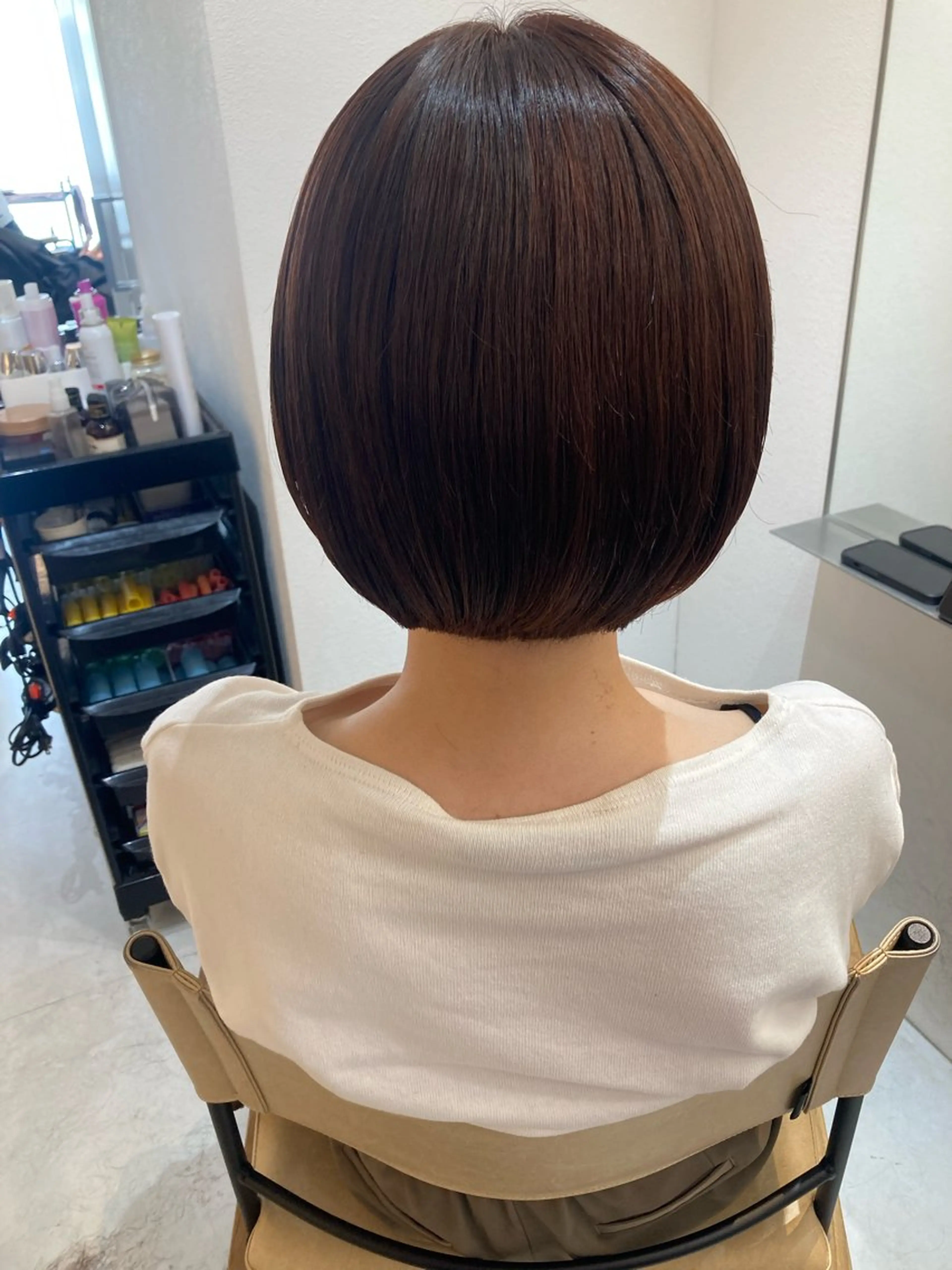 ショート カット ヘアカラー トリートメント ✨色持ちの良い艶 カラー✨蟹江真世のヘアスタイル