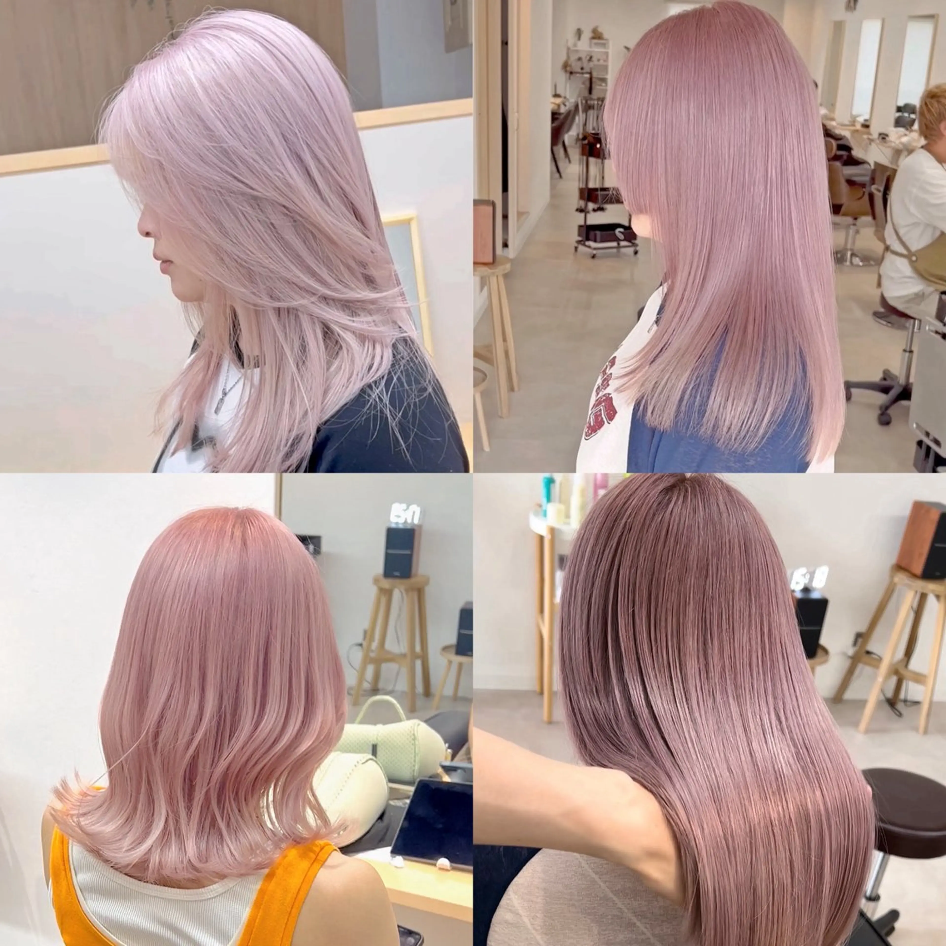 ミディアム カラー ブリーチ ハイトーンカラー ピンクカラー ホワイトピンク 髪質改善 カット ヘアカラー トリートメント ボブ/韓国ボブ/ブリ ーチ/鈴木康平のヘアスタイル