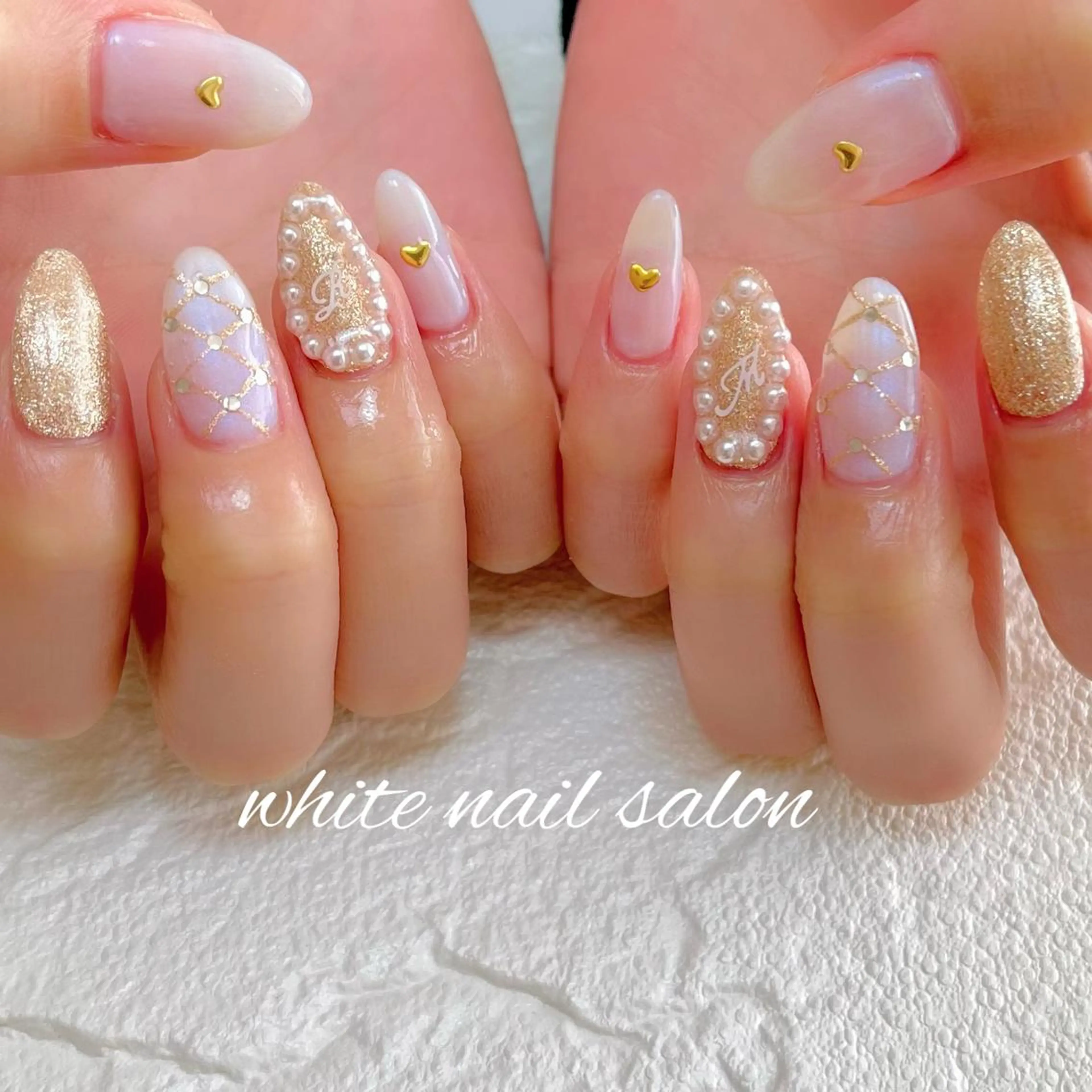 ネイル フットネイル ジェルネイル ハードジェル ラメ(グリッター) 持ち込み ハンドネイル white nail salonのネイルデザイン