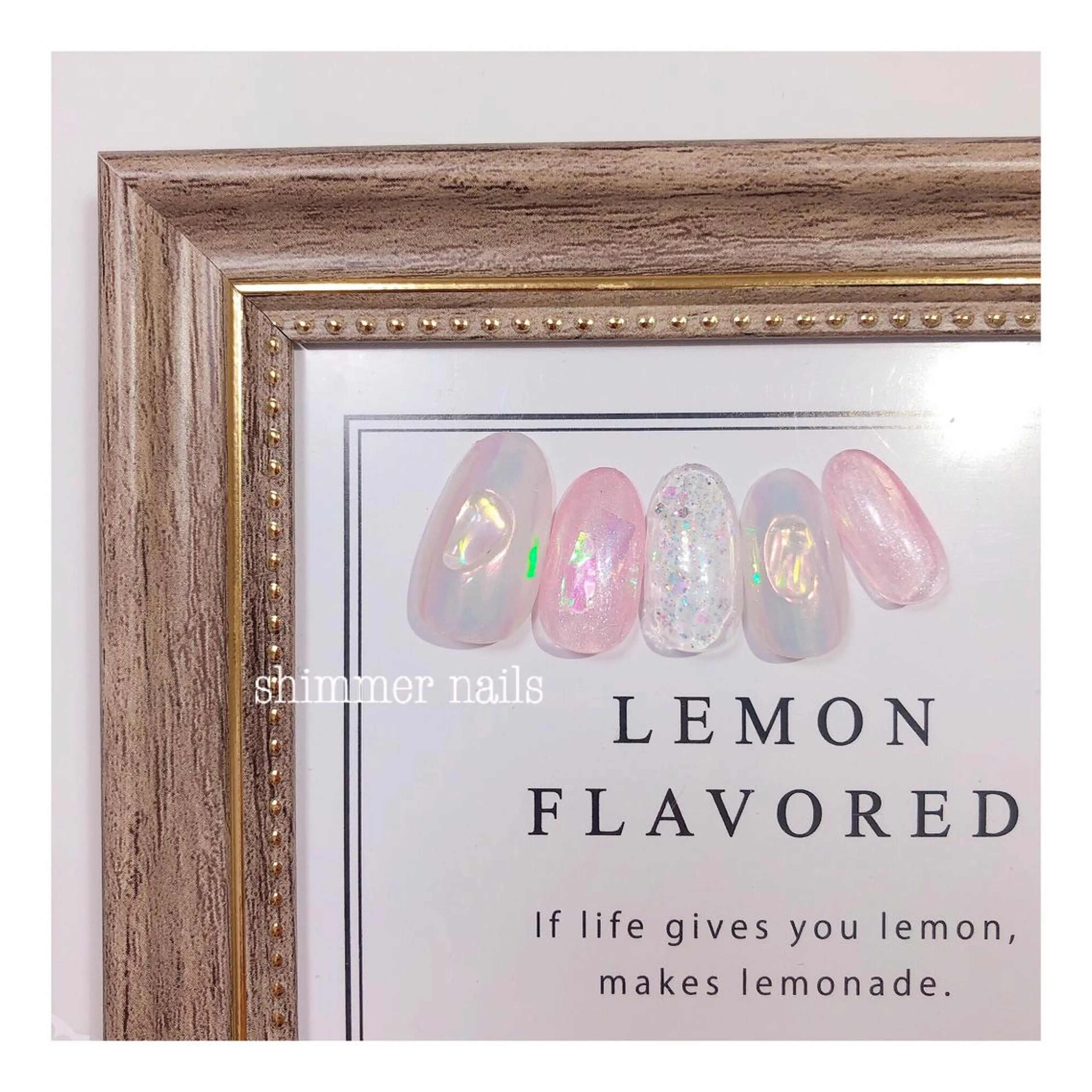 ネイル オーロラネイル キラキラネイル ピンク shimmer nailsのネイルデザイン