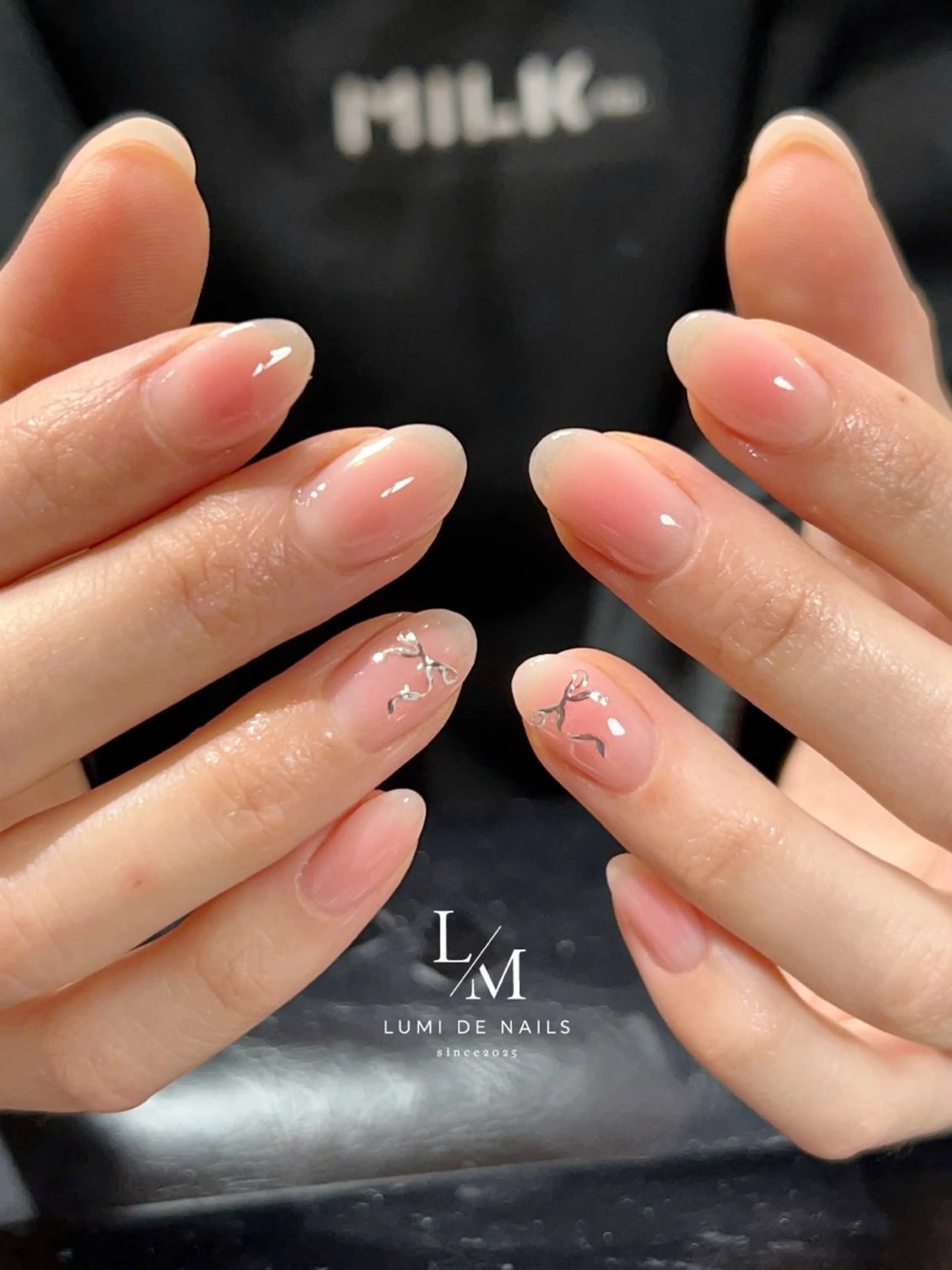 ネイル アートネイル フレンチネイル グラデーション 韓国ネイル ラメ(グリッター) ハンドネイル Lumi de nailsのネイルデザイン