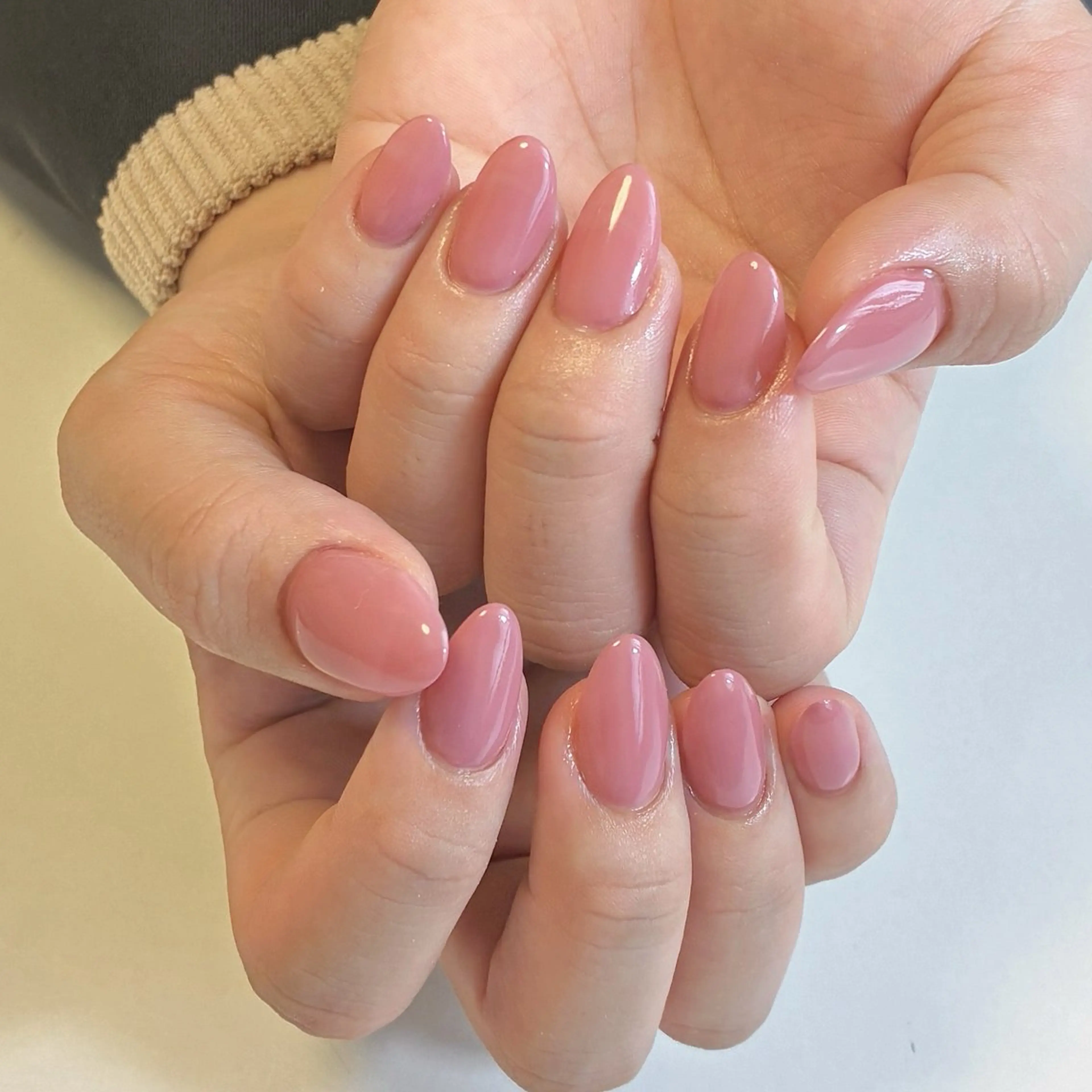 ネイル ワンカラーネイル ピンク 春ネイル ハンドネイル ネイルサロン💎 Bibiのネイルデザイン