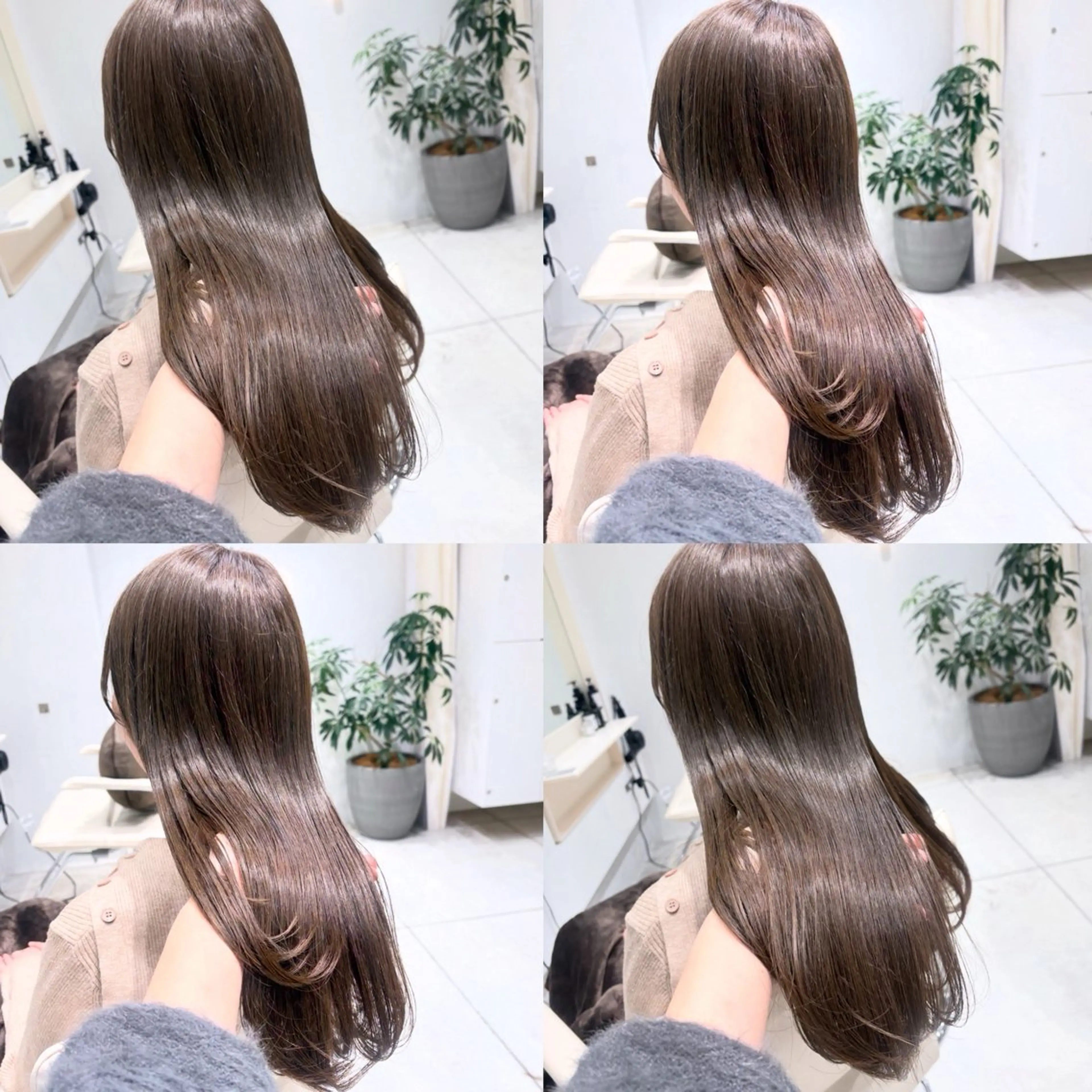 ミディアム カラー アッシュ アッシュグレー アッシュグレージュ ベージュカラー ブラウンカラー カット ヘアカラー トリートメント ヘッドスパ ヘアセット カジュアルを女っぽく 𝗮𝘆𝗮𝗰𝗼のヘアスタイル