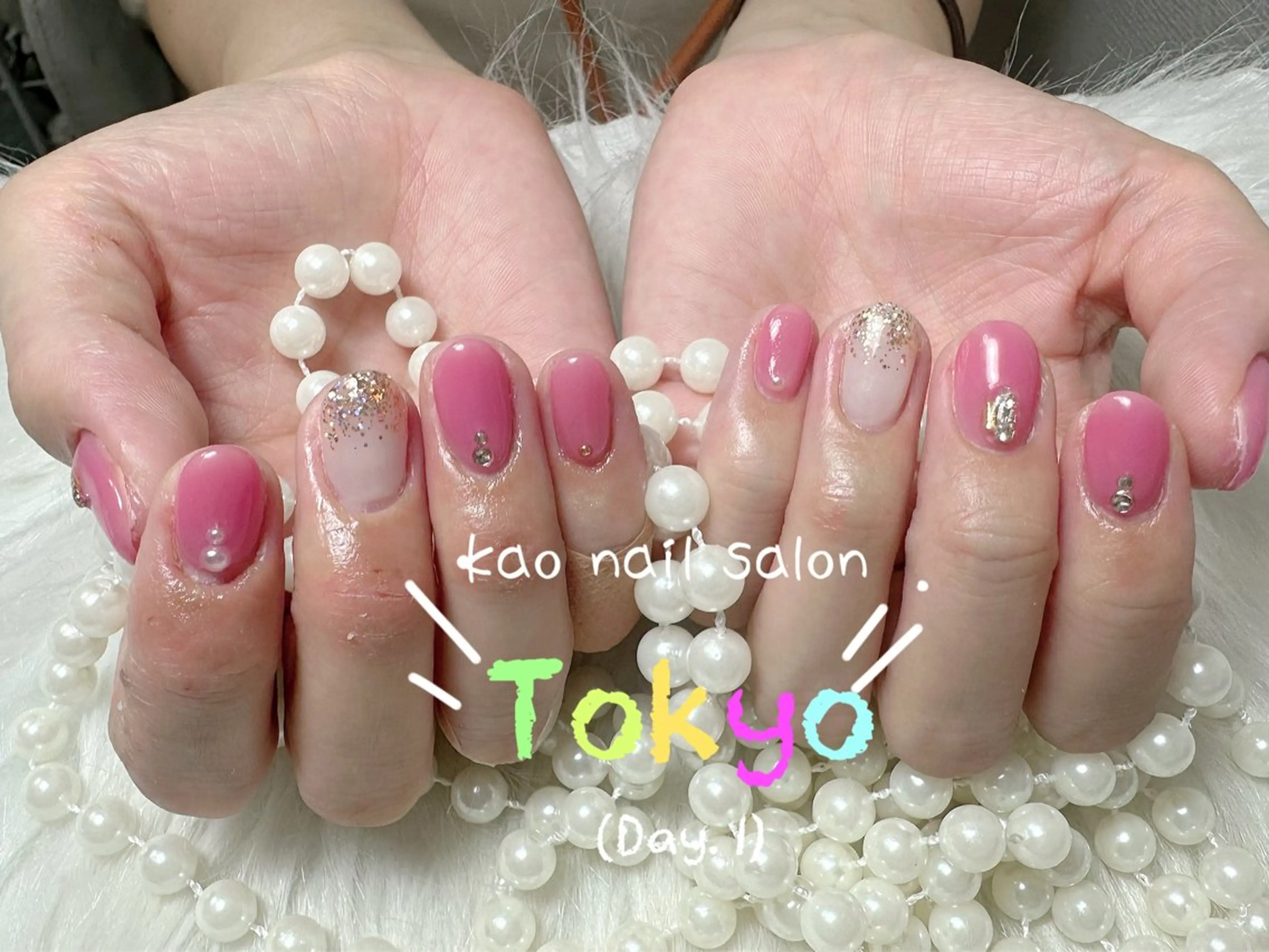 ネイル チークネイル 長さ出し フレンチネイル ジェルネイル ガラスフレンチ ハンドネイル kao nail マグネット/長さだしのネイルデザイン
