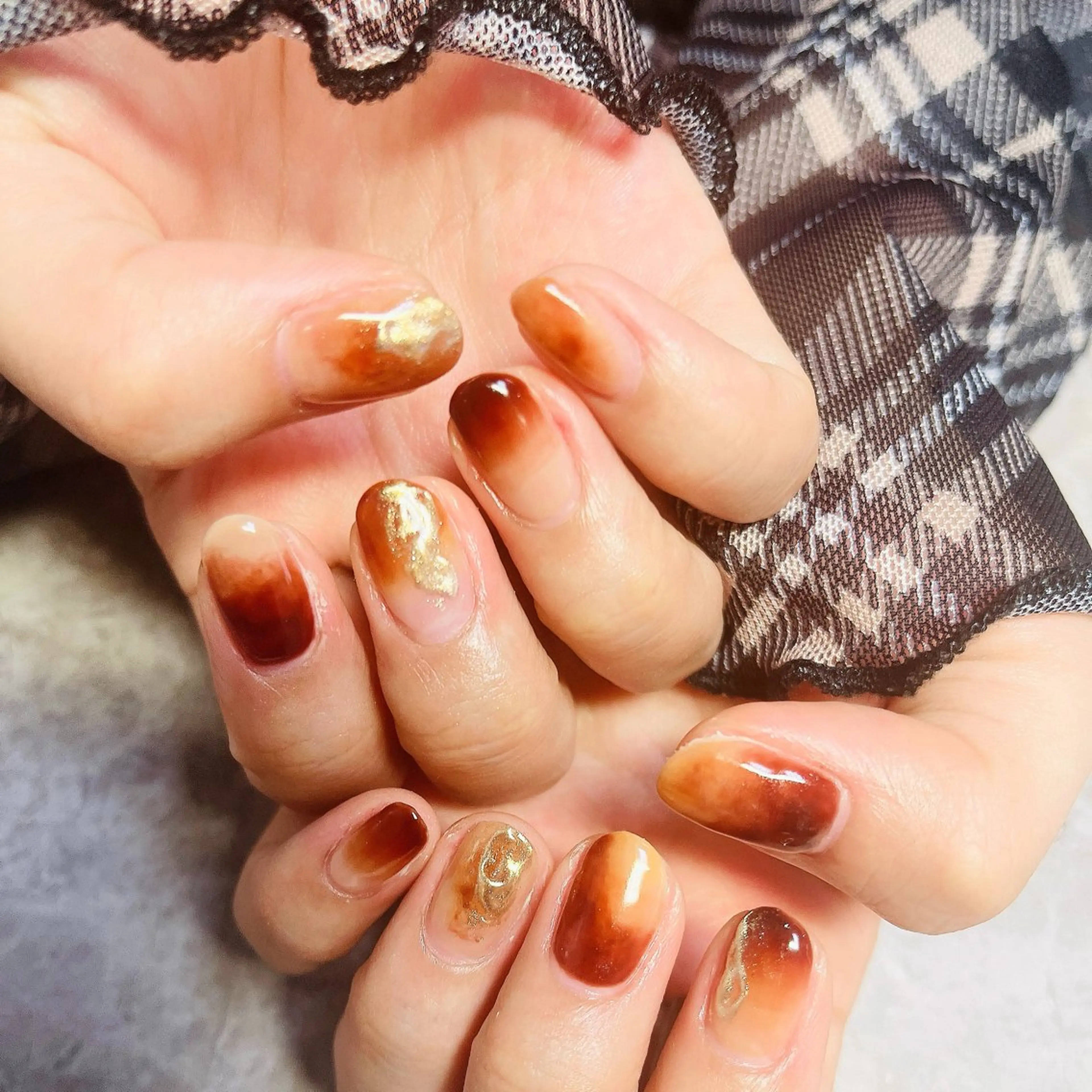 ネイル ブラウン Felice所属・ベテランネイル cnc nailのネイルデザイン