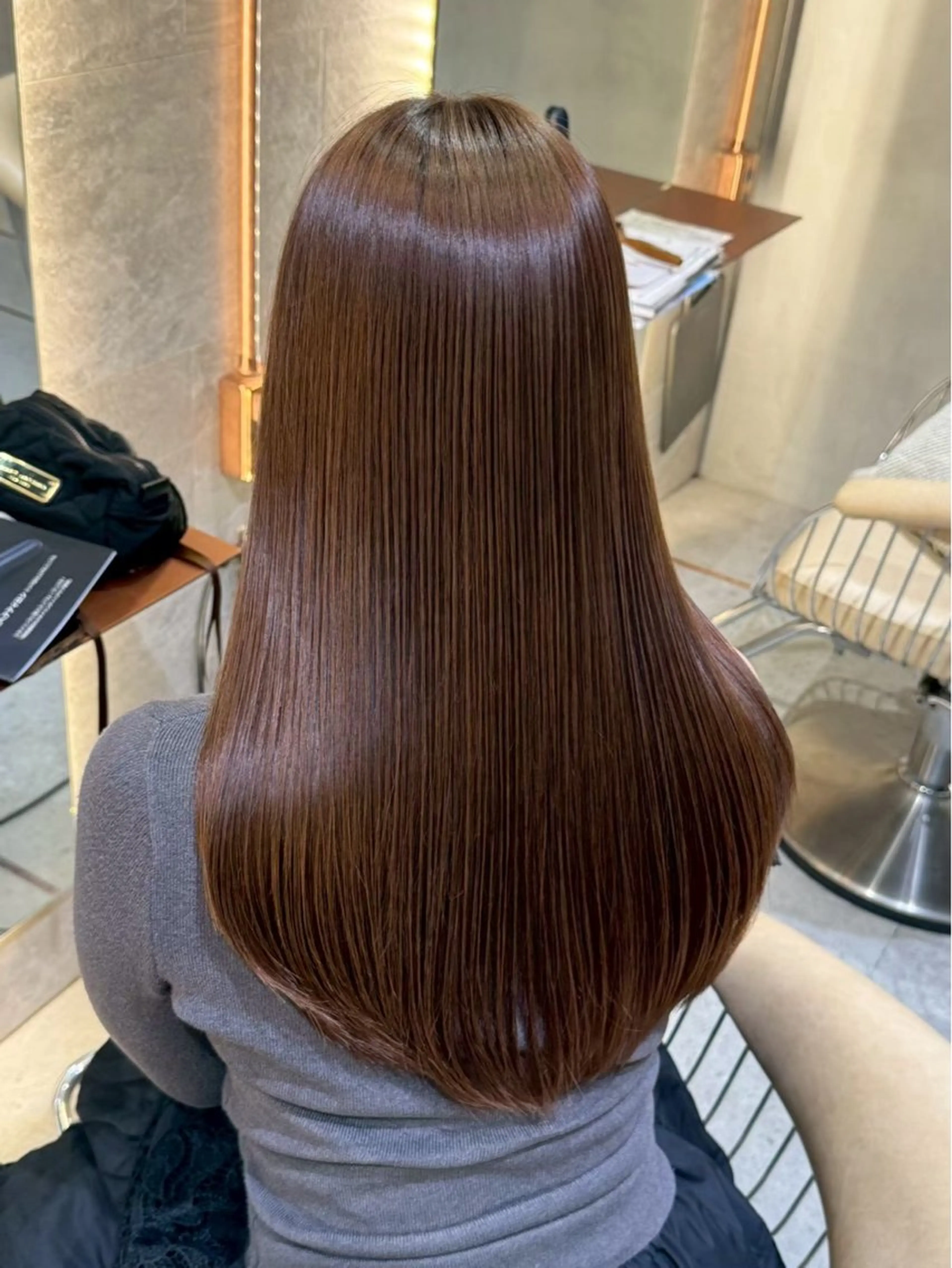 ロング 縮毛矯正 トリートメント 朝妻 結のヘアスタイル