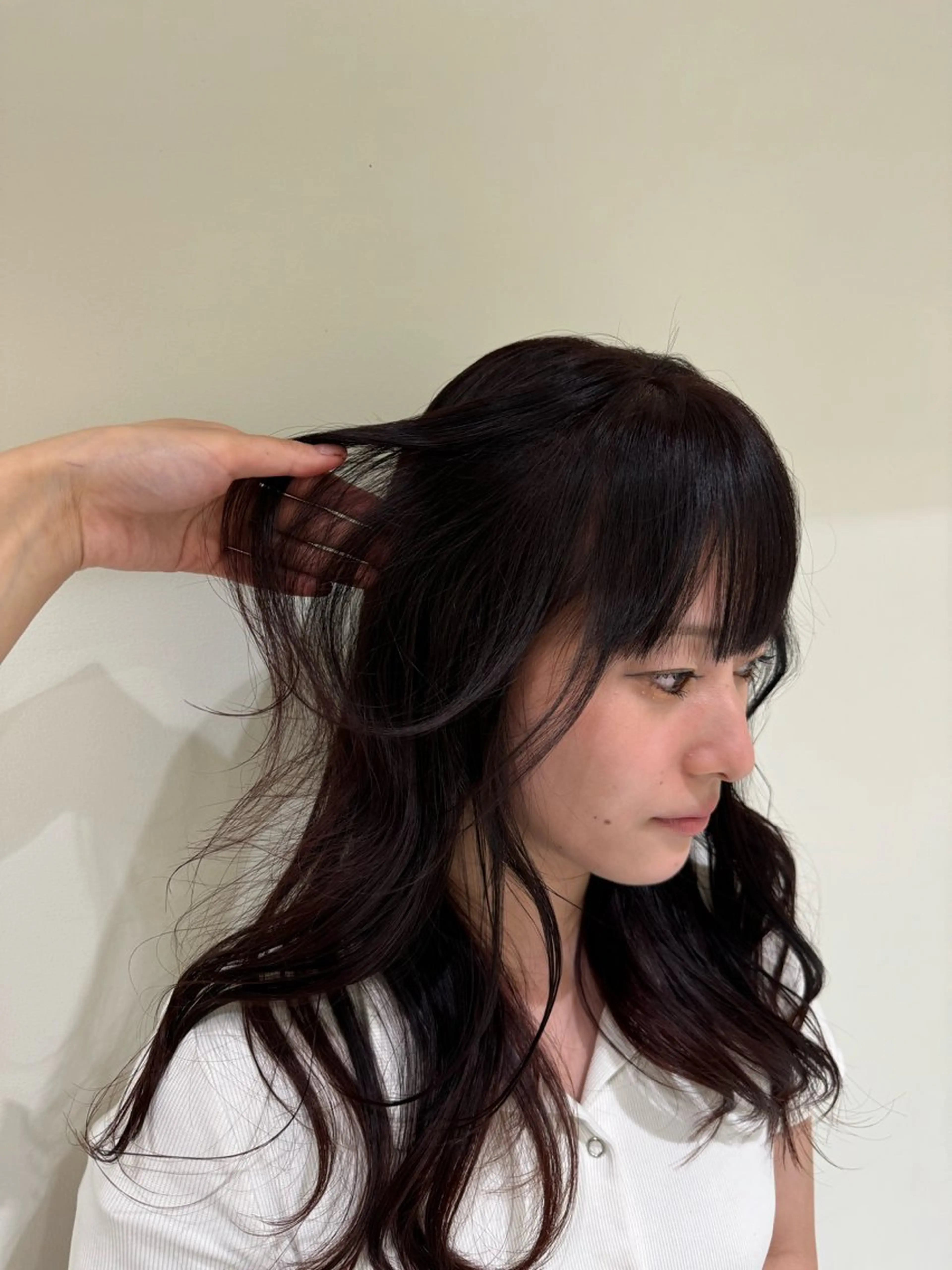 カラー レッドカラー 韓国レイヤー💋/ ワンホン/NANAのヘアスタイル