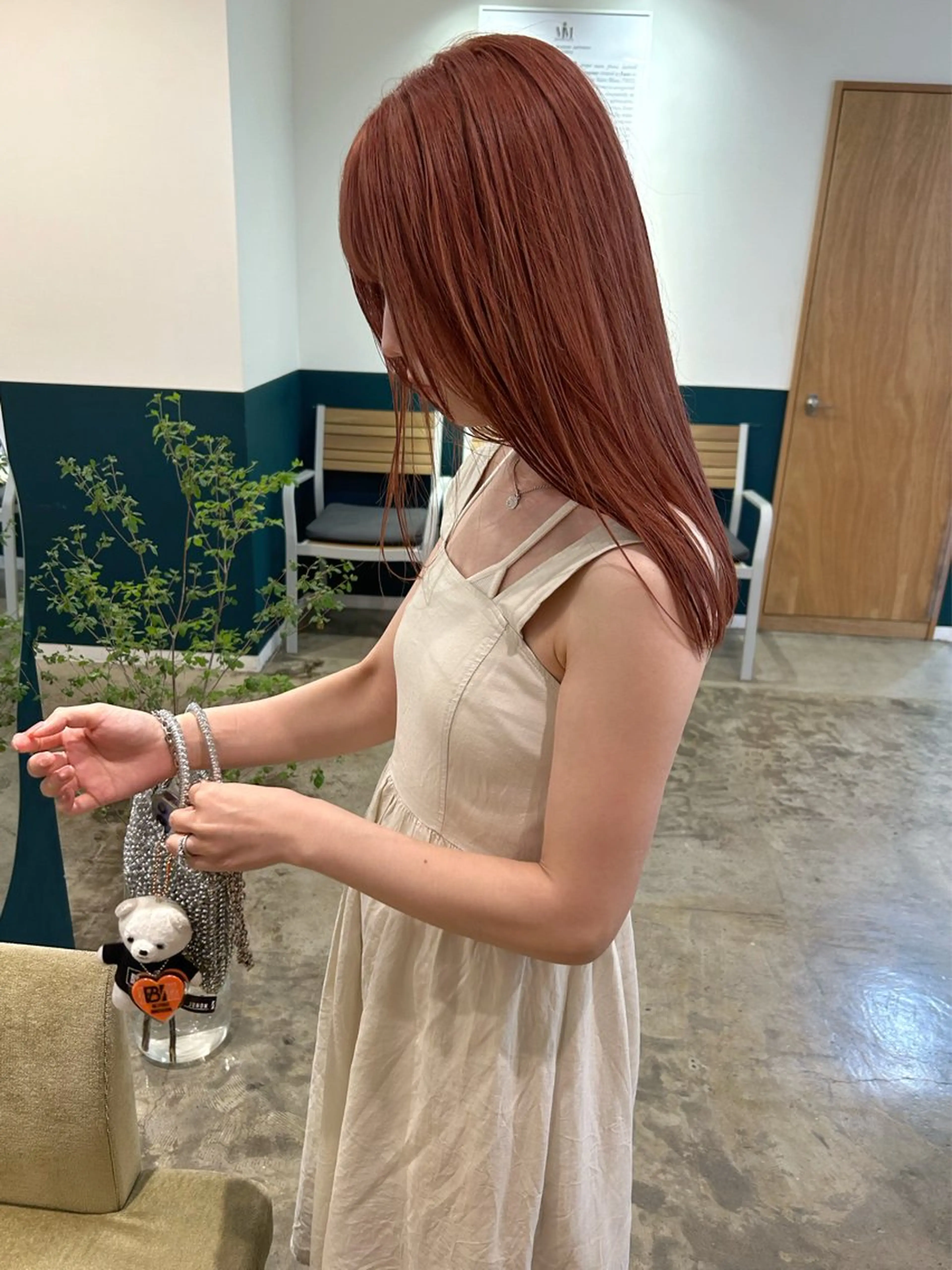 セミロング カラー オレンジ ピンクカラー カット ヘアカラー カラーリスト菅野 竜矢🌈のヘアスタイル