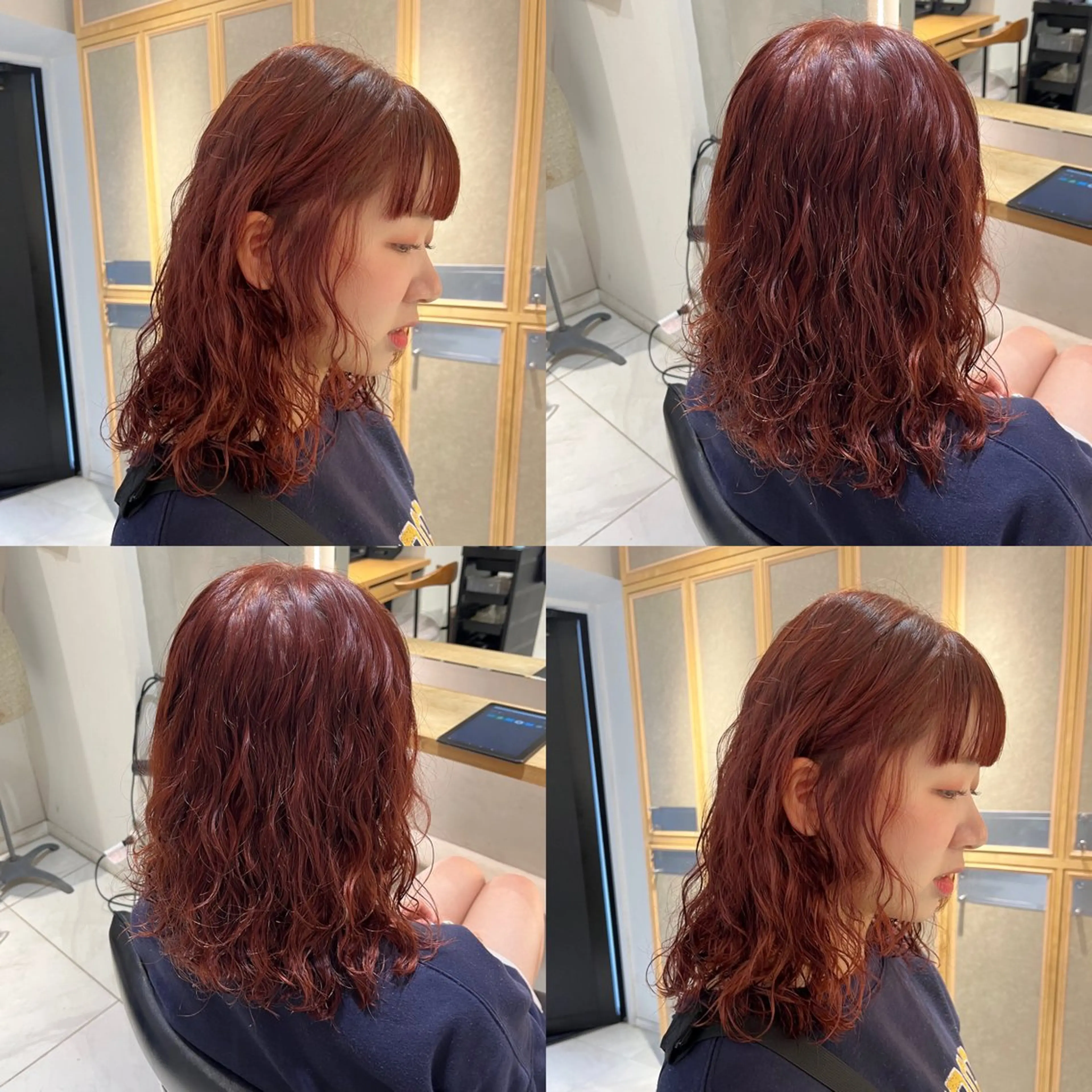 セミロング カラー ナミ🩶暗髪/暖色 ❤️/透明感/縮毛のヘアスタイル
