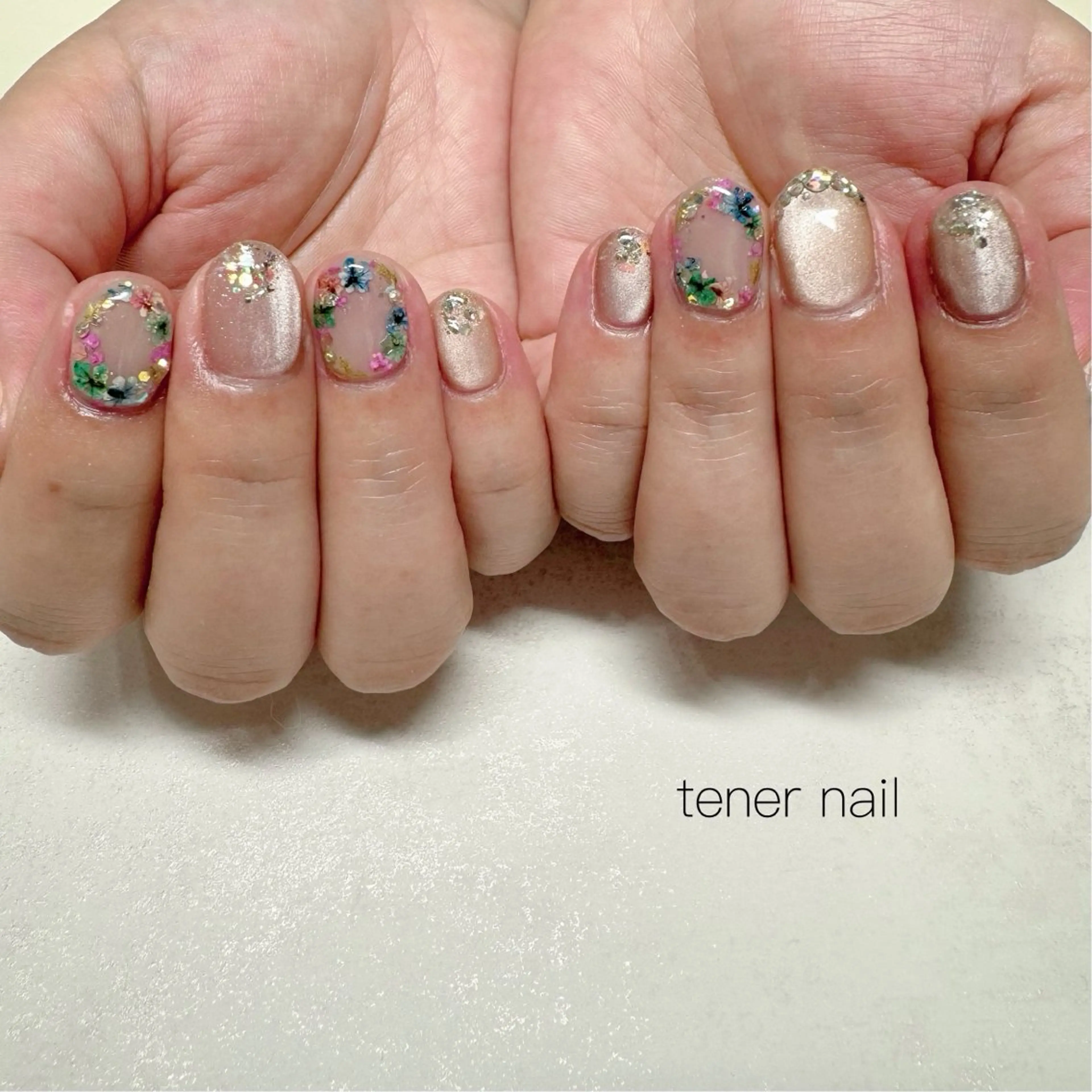 ネイル フラワーネイル マグネットネイル ハンドネイル テネルネイル tener nailのネイルデザイン
