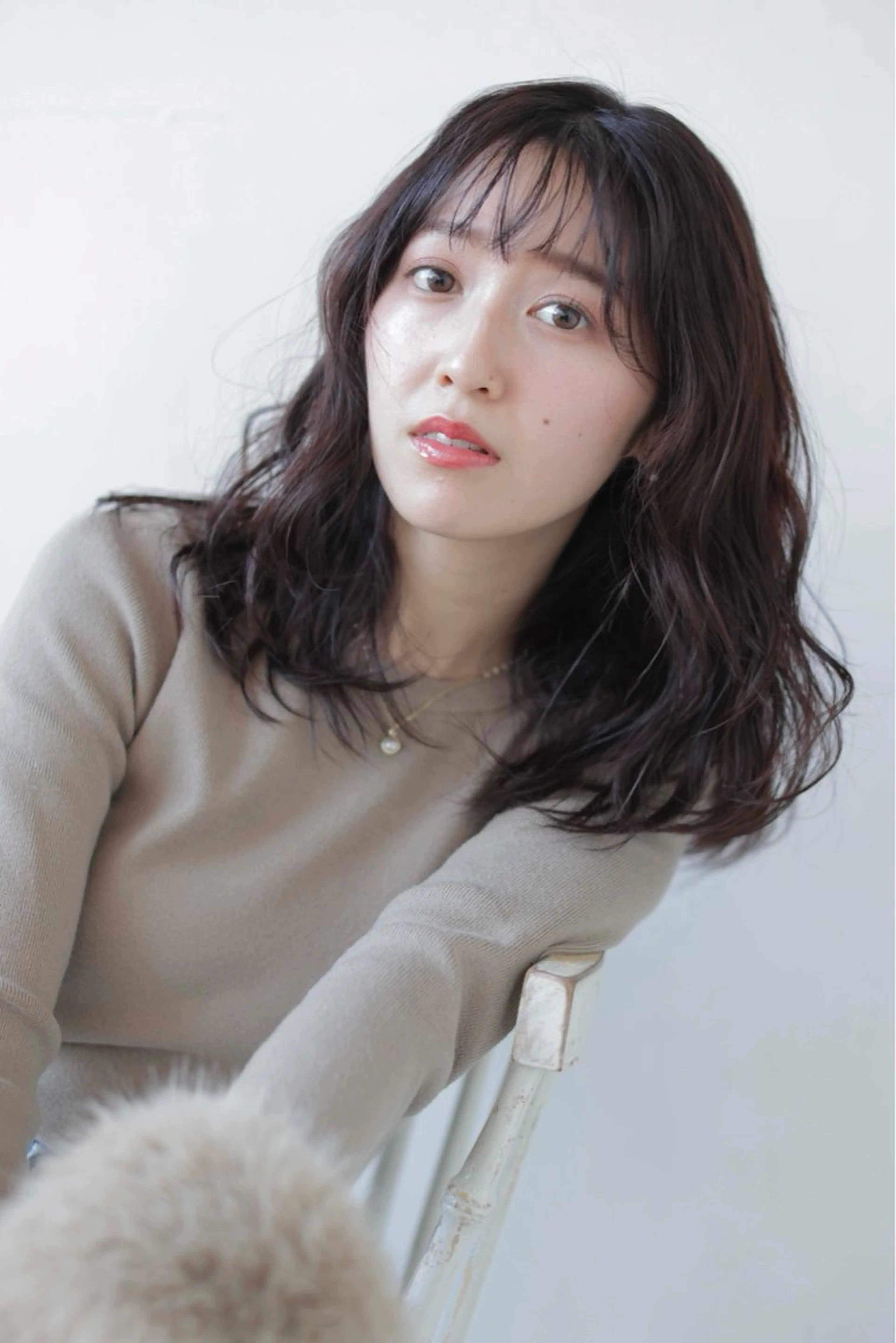 セミロング カラー パーマ カット パーマ Nagisa. /ニュアンスパーマのヘアスタイル