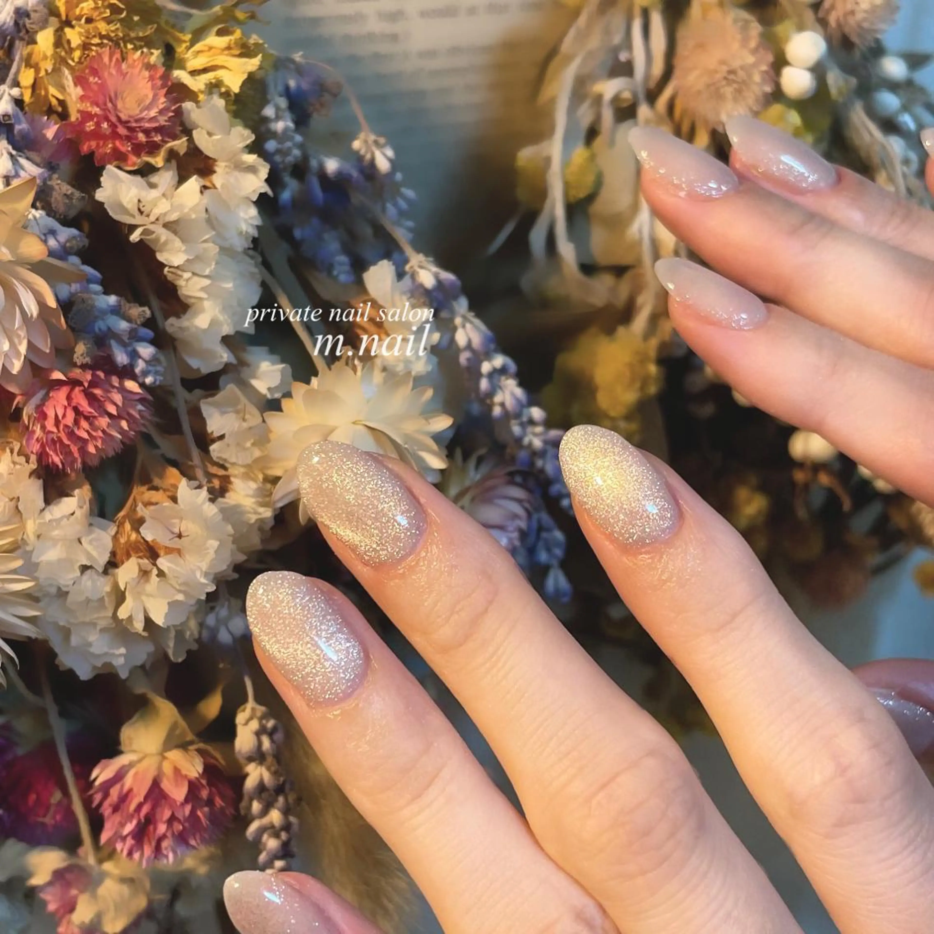 ネイル アートネイル ラメ(グリッター) マグネットネイル ビー玉ネイル ニュアンスネイル m.nail salonのネイルデザイン