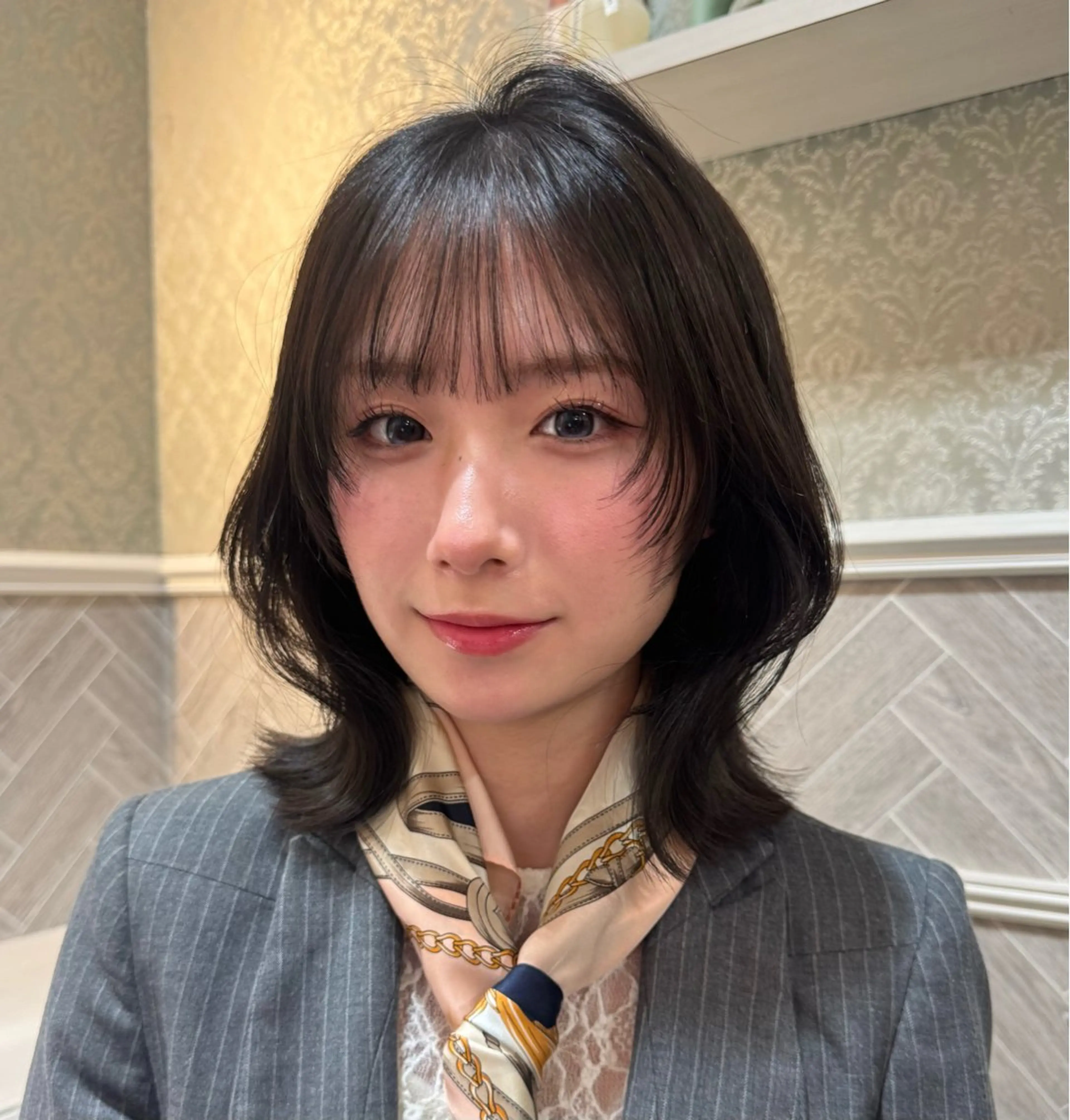 ミディアム ボブレイヤー ボブ レイヤーカット カット ヘアカラー トリートメント ボブ/透明感カラー /艶髪/しなる🌷のヘアスタイル