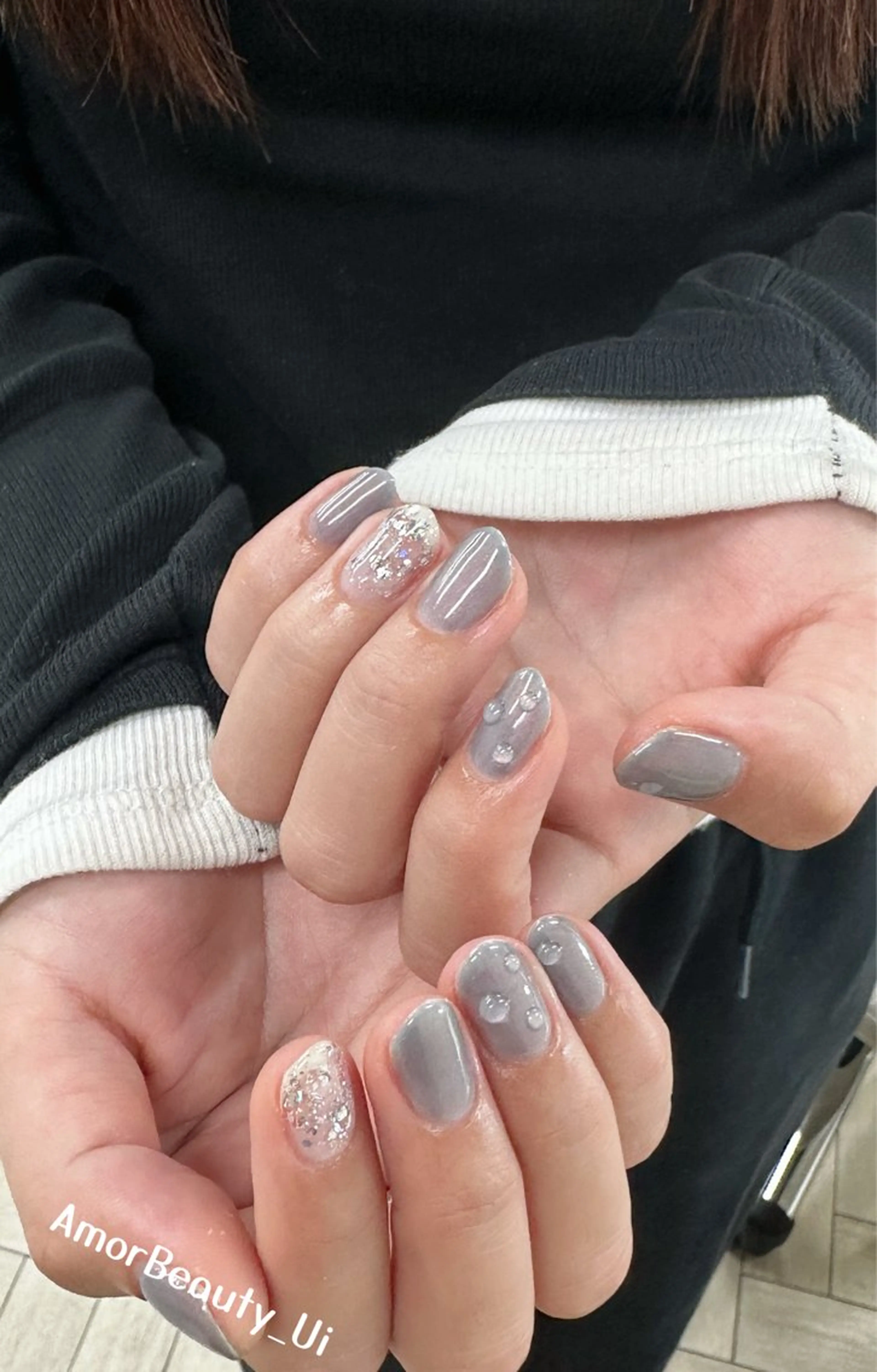 ネイル ハンドネイル Kaka_ パラジェル、長さだしのネイルデザイン