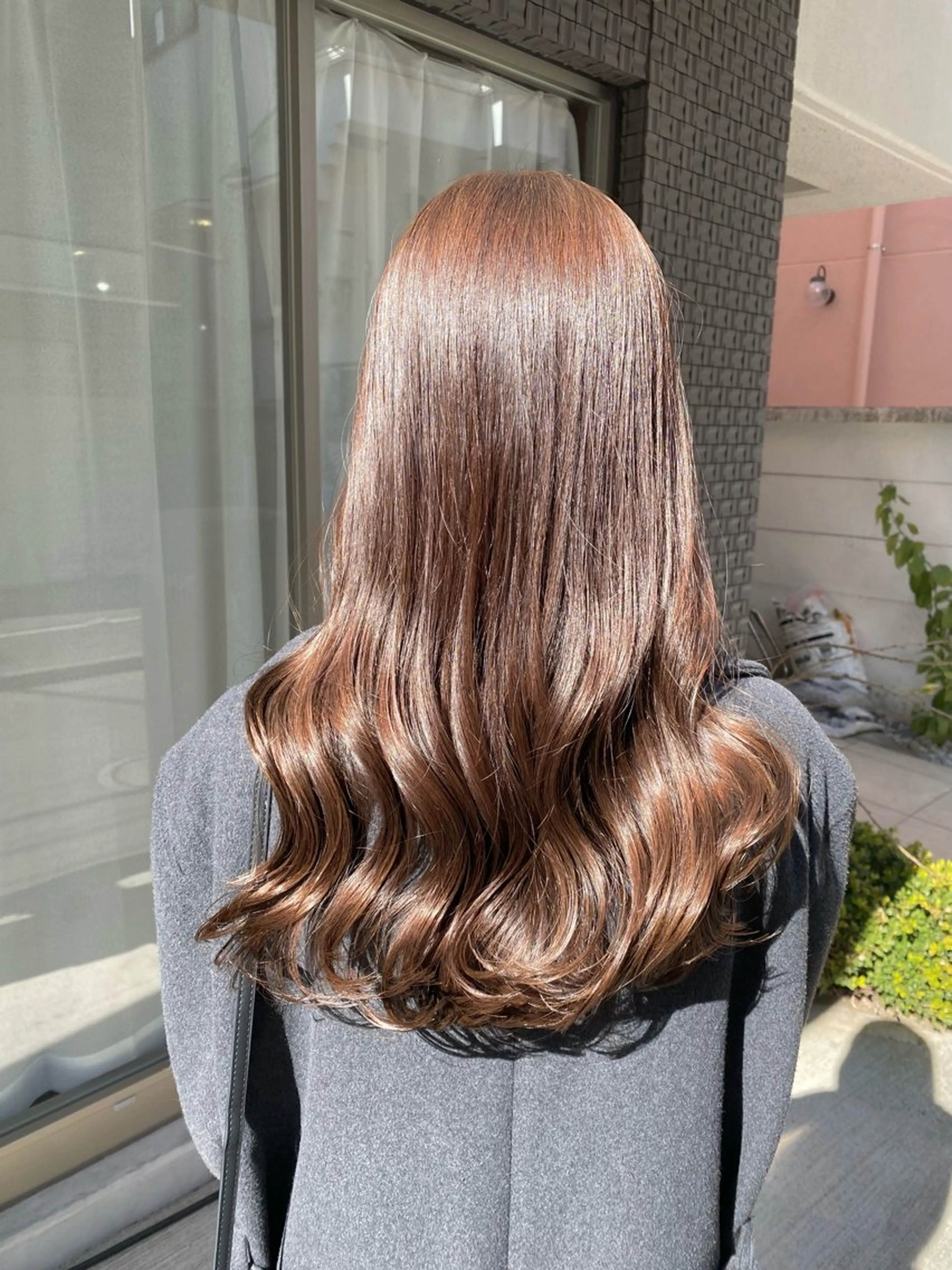 ロング カラー ベージュカラー カット ヘアカラー トリートメント グレージュ/レイヤー /韓国ヘア/RISAのヘアスタイル