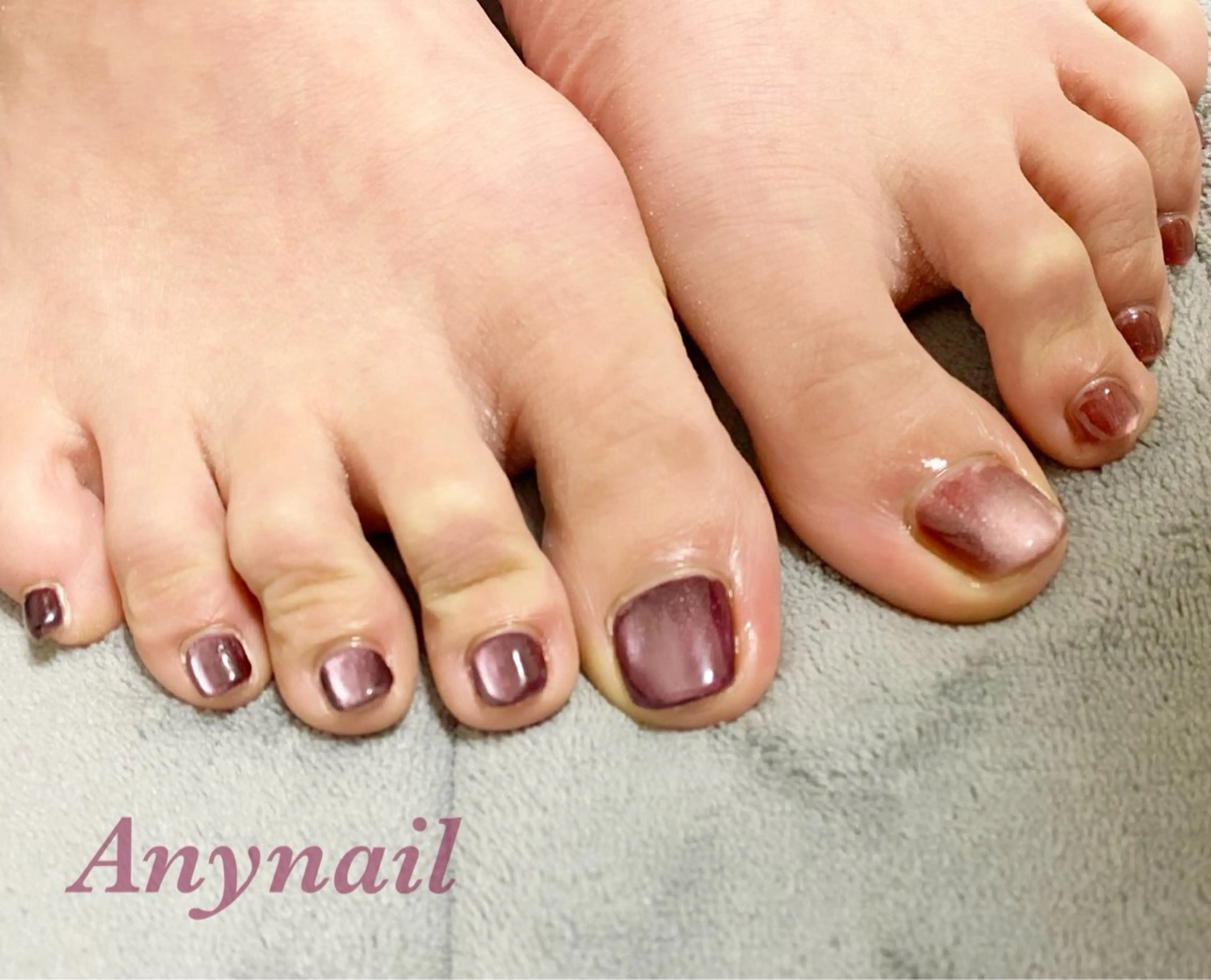 ネイル ブルー フットネイル マグネットネイル フットネイル 岩澤 恵子のネイルデザイン