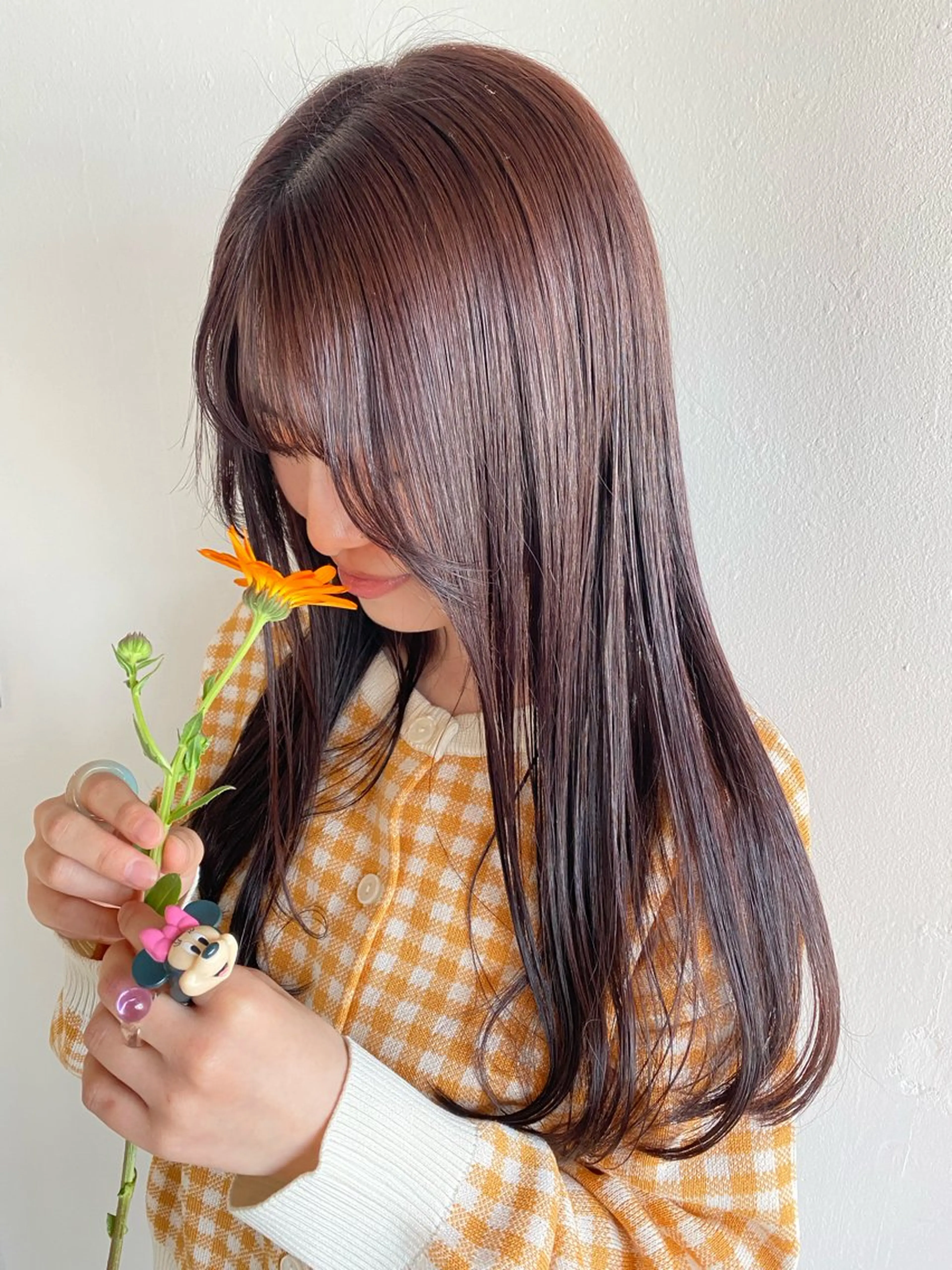 ロング カラー ピンクカラー ピンクパープル パープルカラー 安藤 結花のヘアスタイル