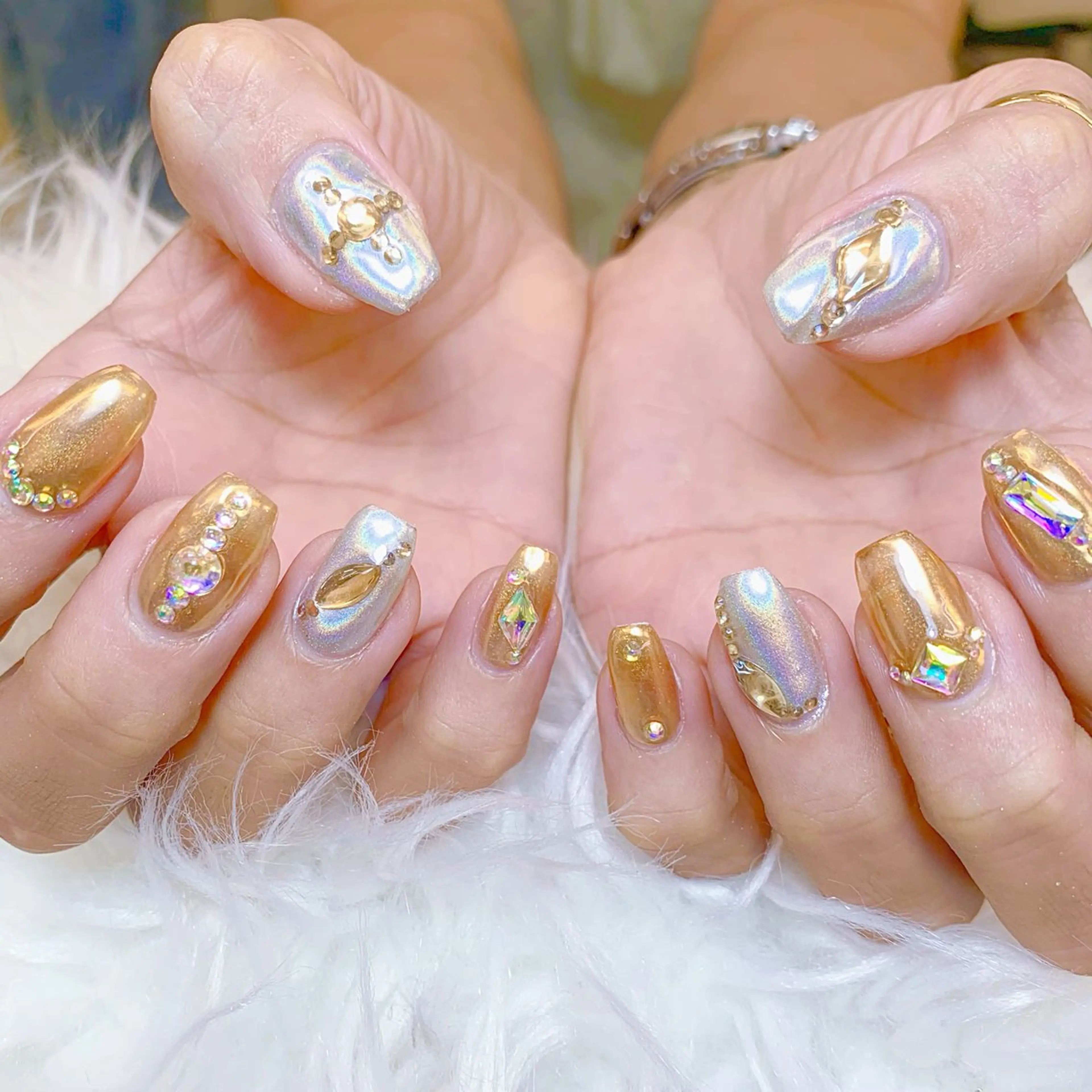 ネイル チークネイル 長さ出し フラッシュネイル フレンチネイル グラデーション ハンドネイル AN NAIL SALONのネイルデザイン