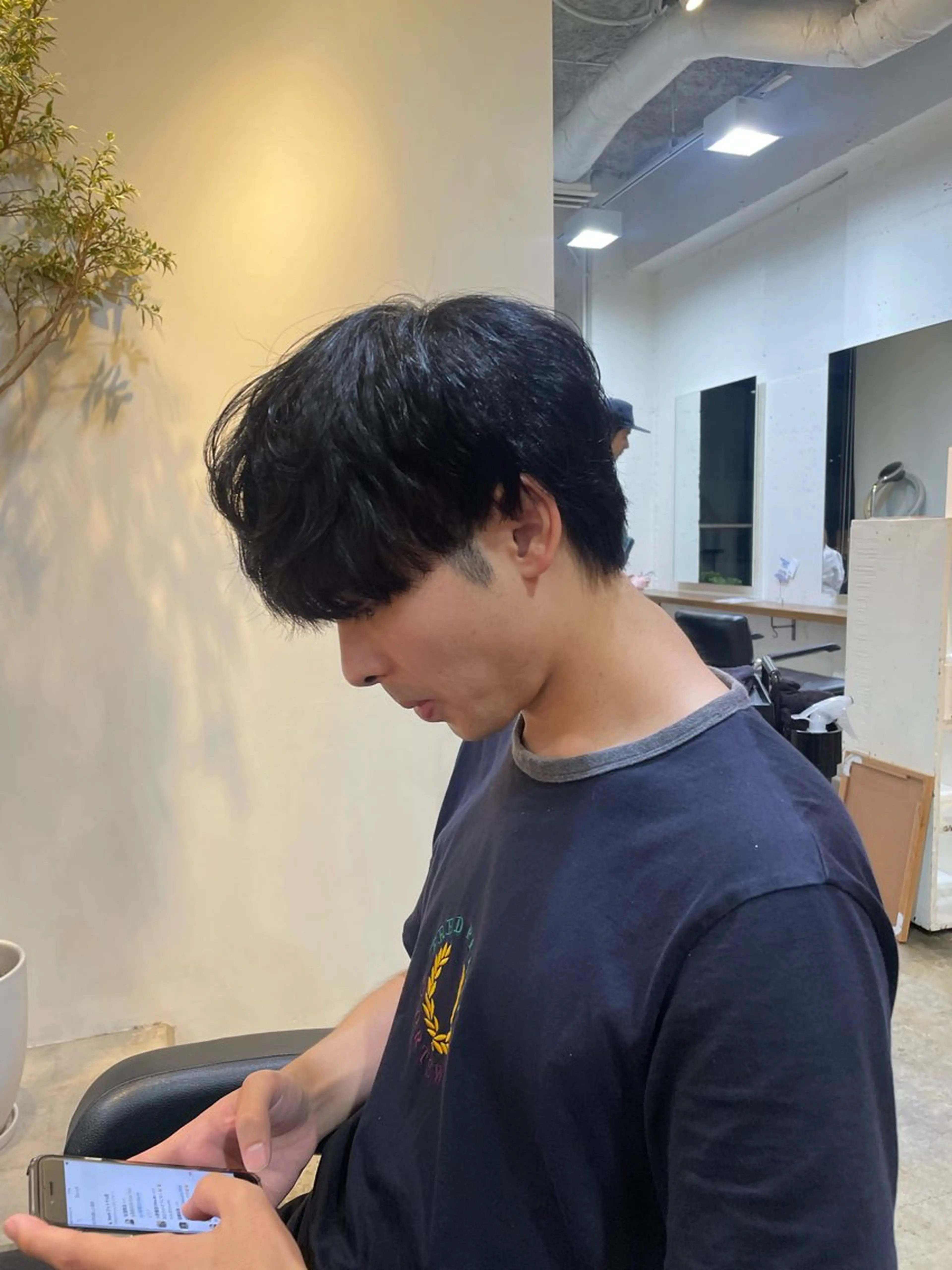 ミディアム パーマ メンズ ミディアムパーマ メンズパーマ 韓国ヘア/wカラー レイヤー/RIN🎀のヘアスタイル