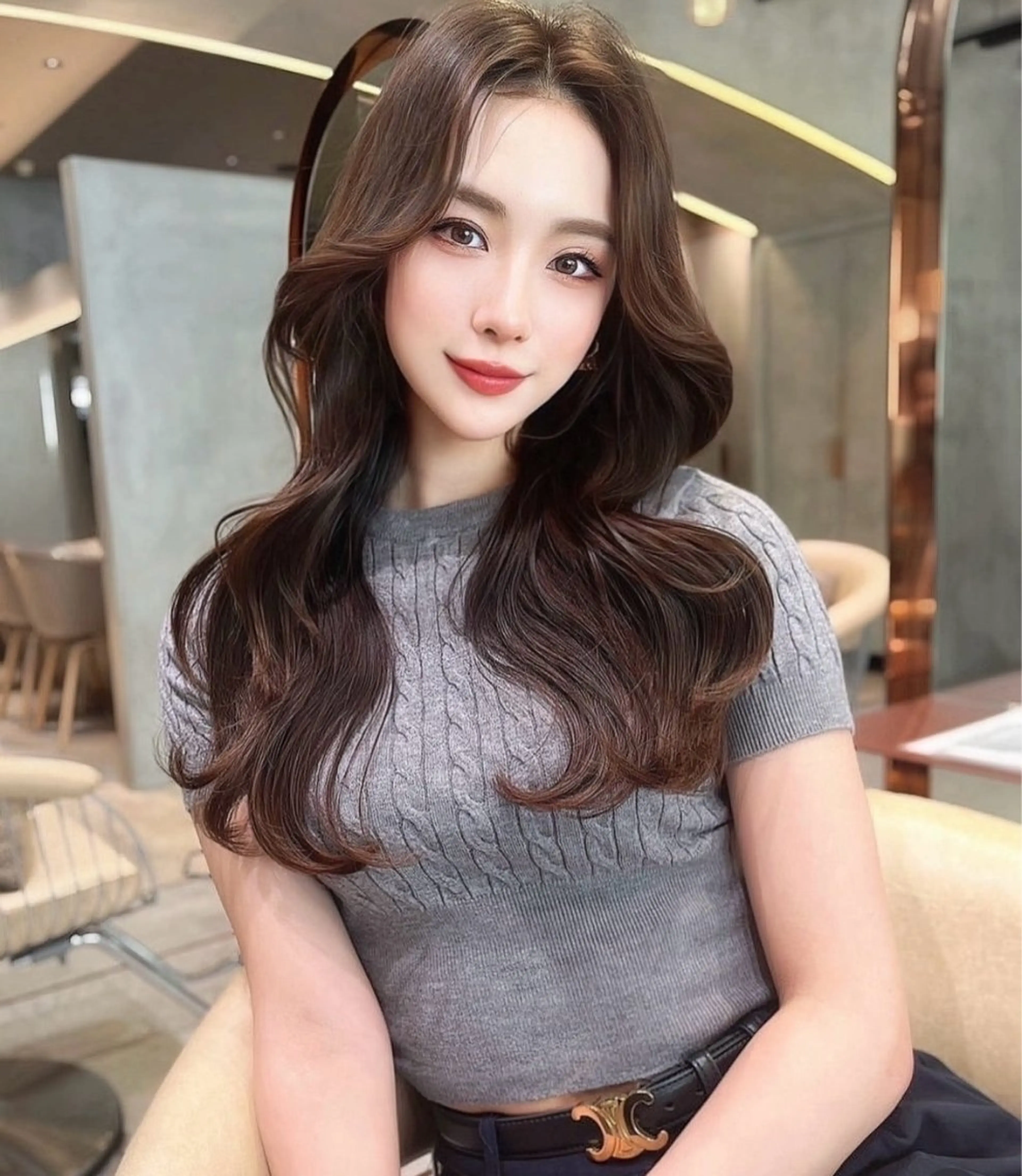 ロング カラー カット トリートメント レイヤー/髪質改善 /透け感カラー/艶髪のヘアスタイル