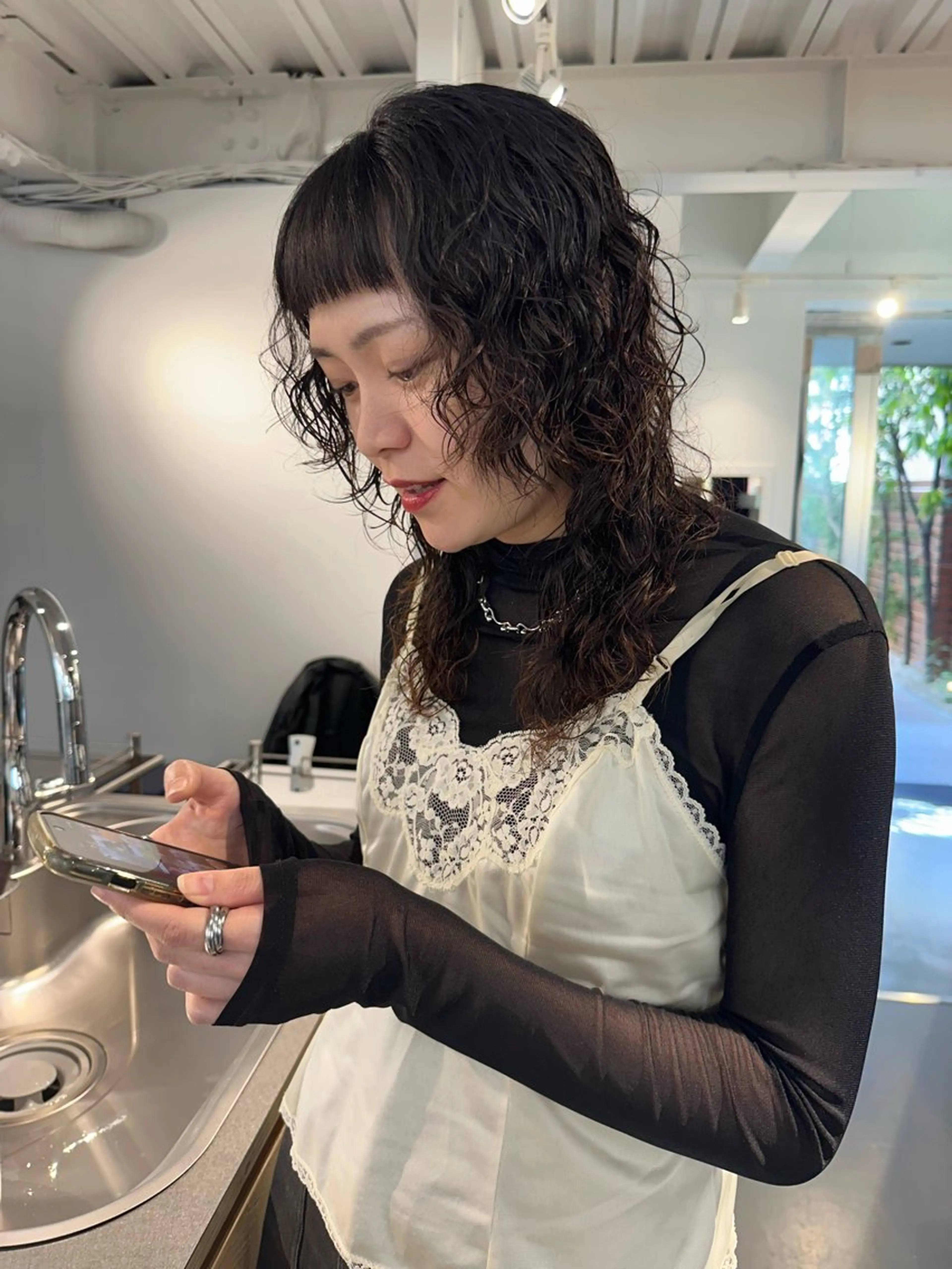 ミディアム パーマ カット パーマ お悩み解決パーマ hana🩰のヘアスタイル