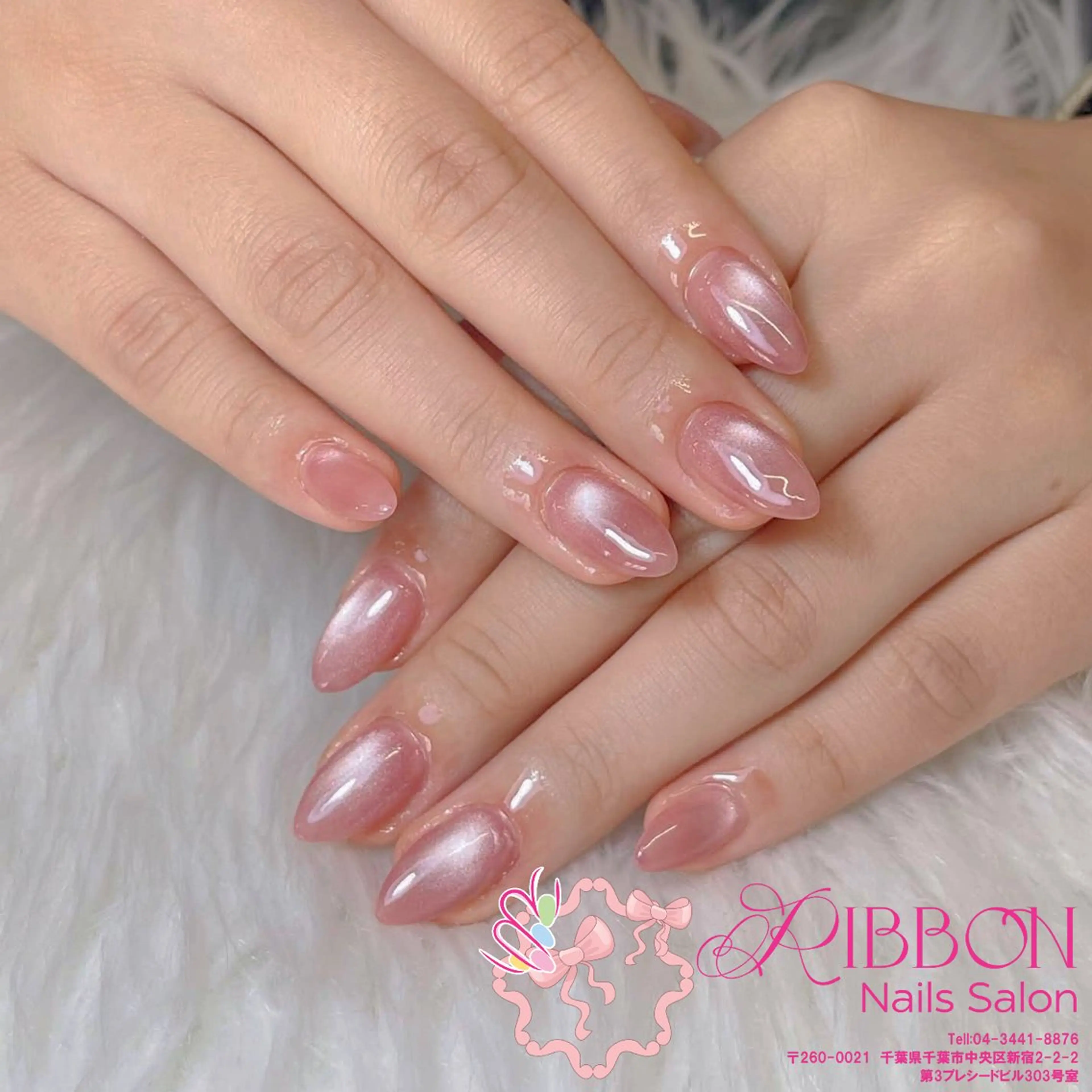 ネイル フレンチネイル ジェルネイル マグネットネイル 持ち込み ニュアンスネイル ハンドネイル Ribbonnail salonのネイルデザイン