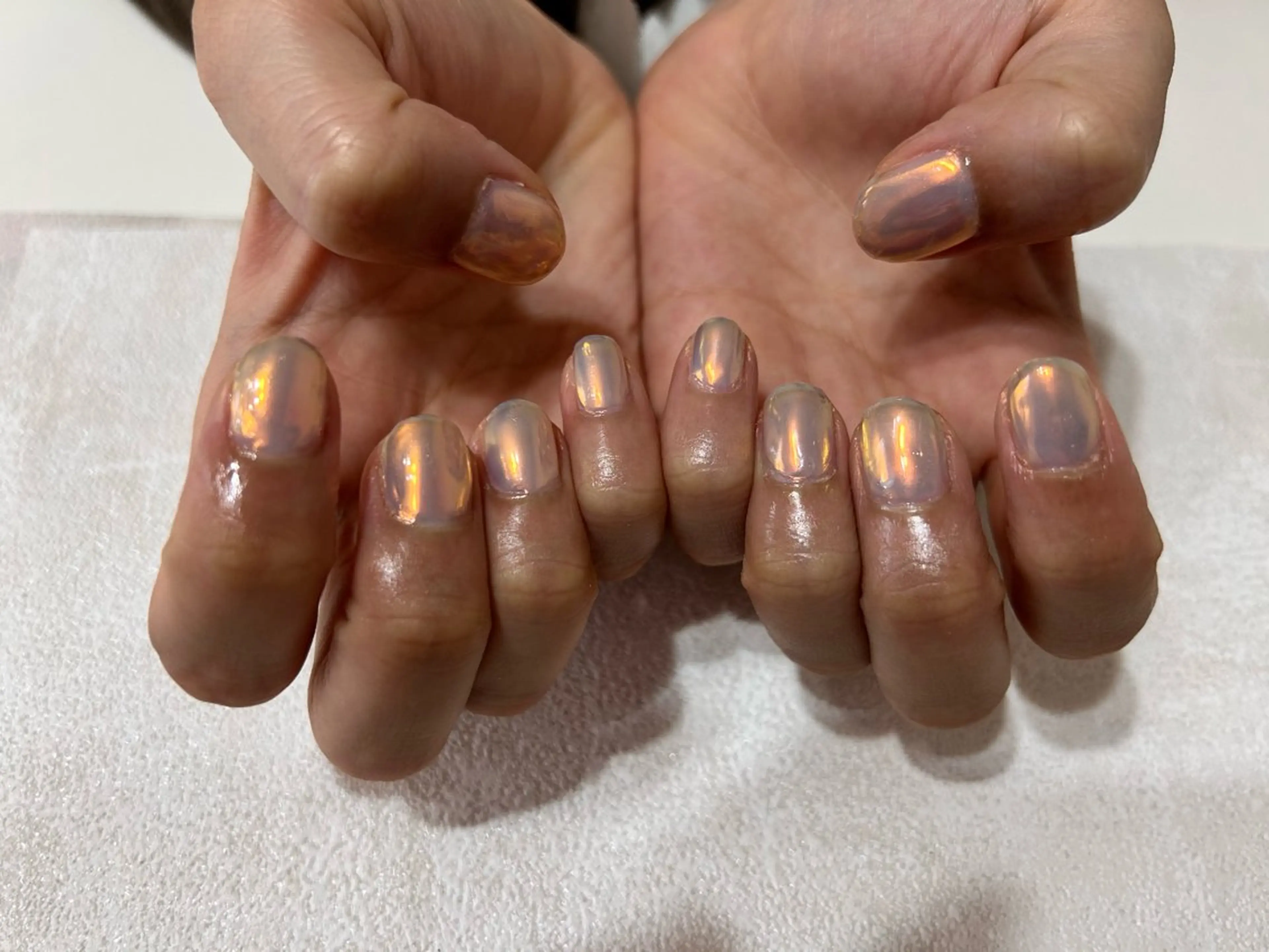 ネイル オーロラネイル フットネイル フレンチネイル ジェルネイル 氷ネイル・うるうるネイル kikinail 溝の口のネイルデザイン