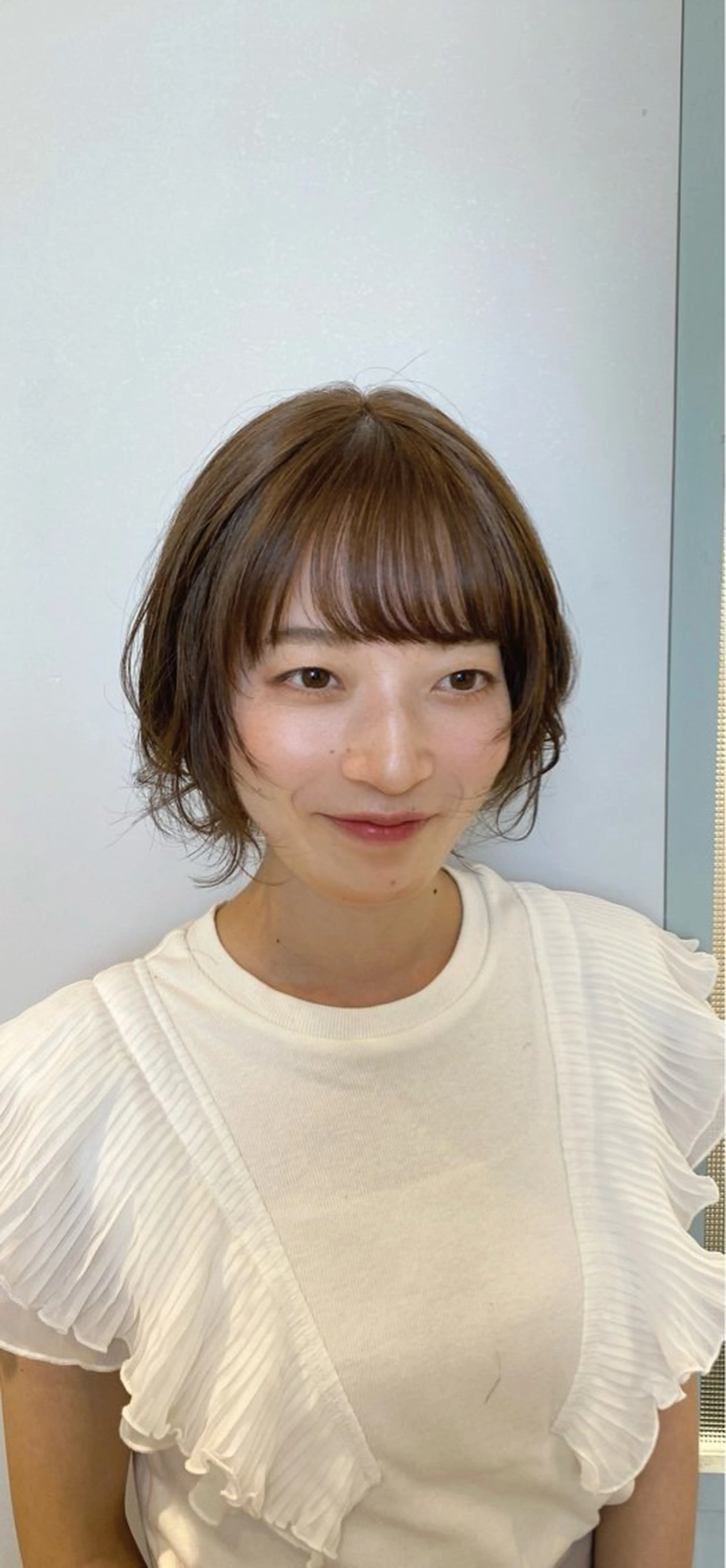 ミディアム カット ヘアカラー トリートメント 似合わせ艶髪カラー ❤️ハダユミのヘアスタイル