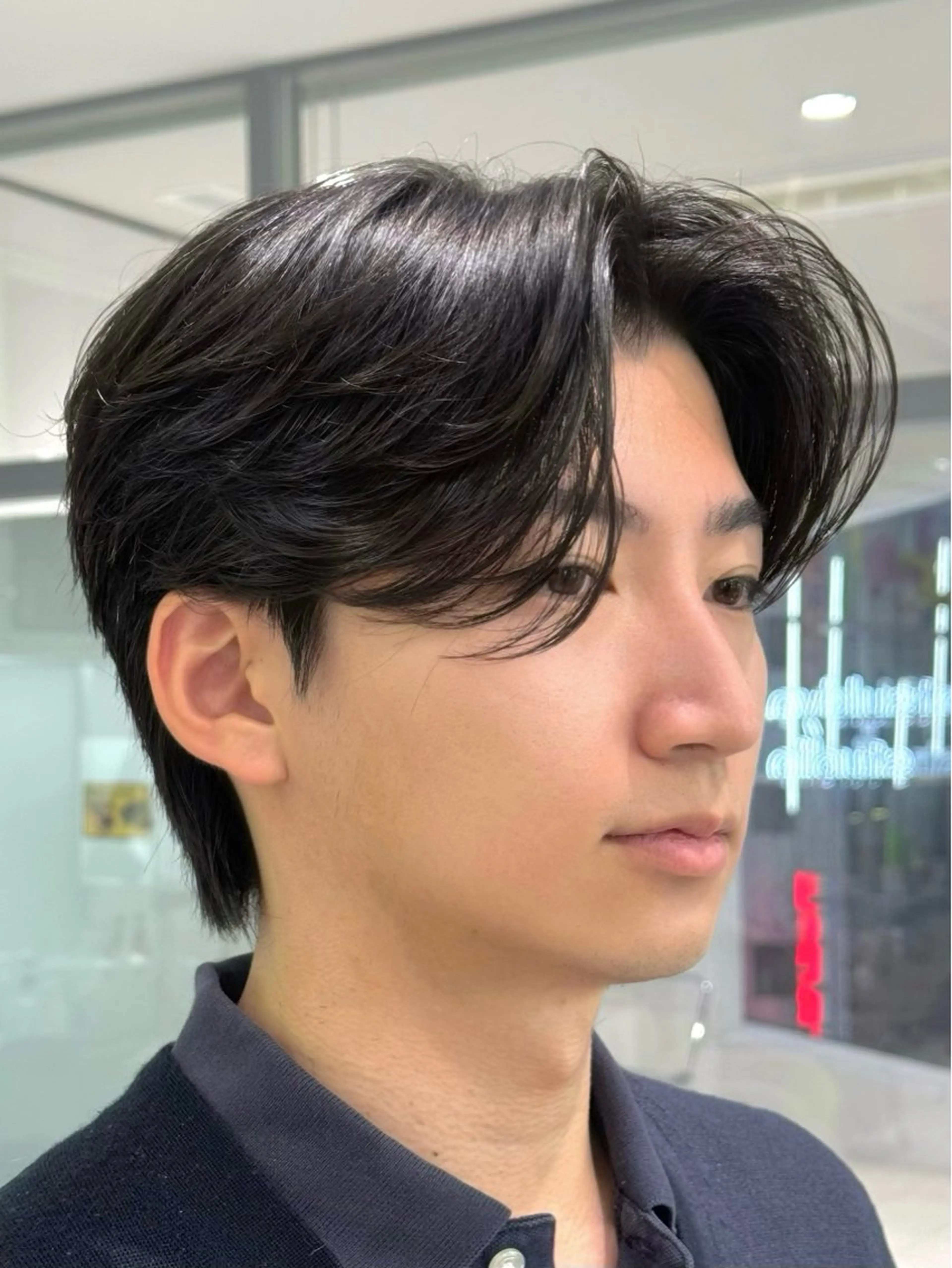 ショート パーマ メンズ センターパート カット パーマ トリートメント 吉祥寺/ダウンパーマ メンズ韓国ヘア/桑本のヘアスタイル