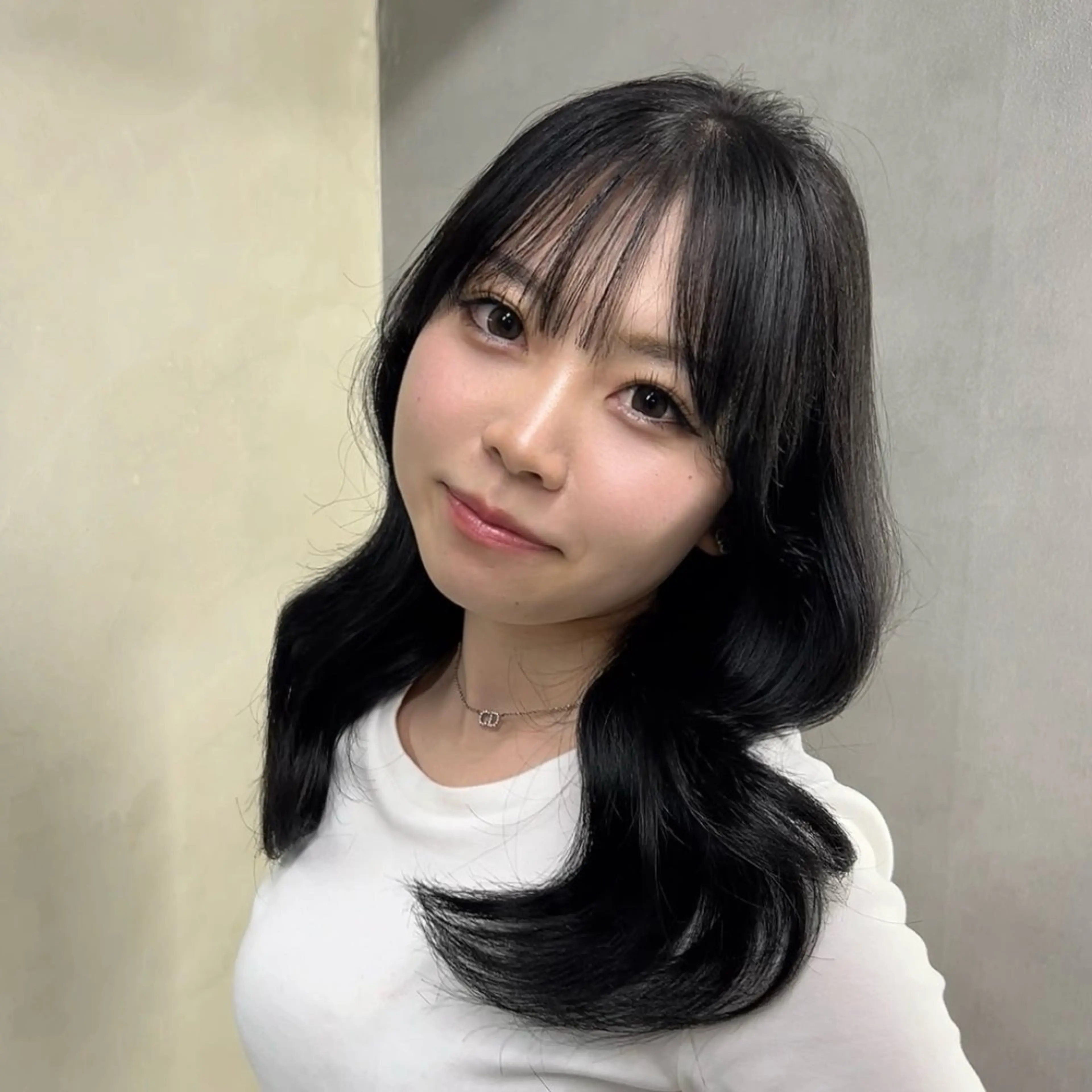 ミディアム カット ヘアカラー トリートメント 阿倍野/髪質改善 /縮毛矯正/坪田幸広のヘアスタイル