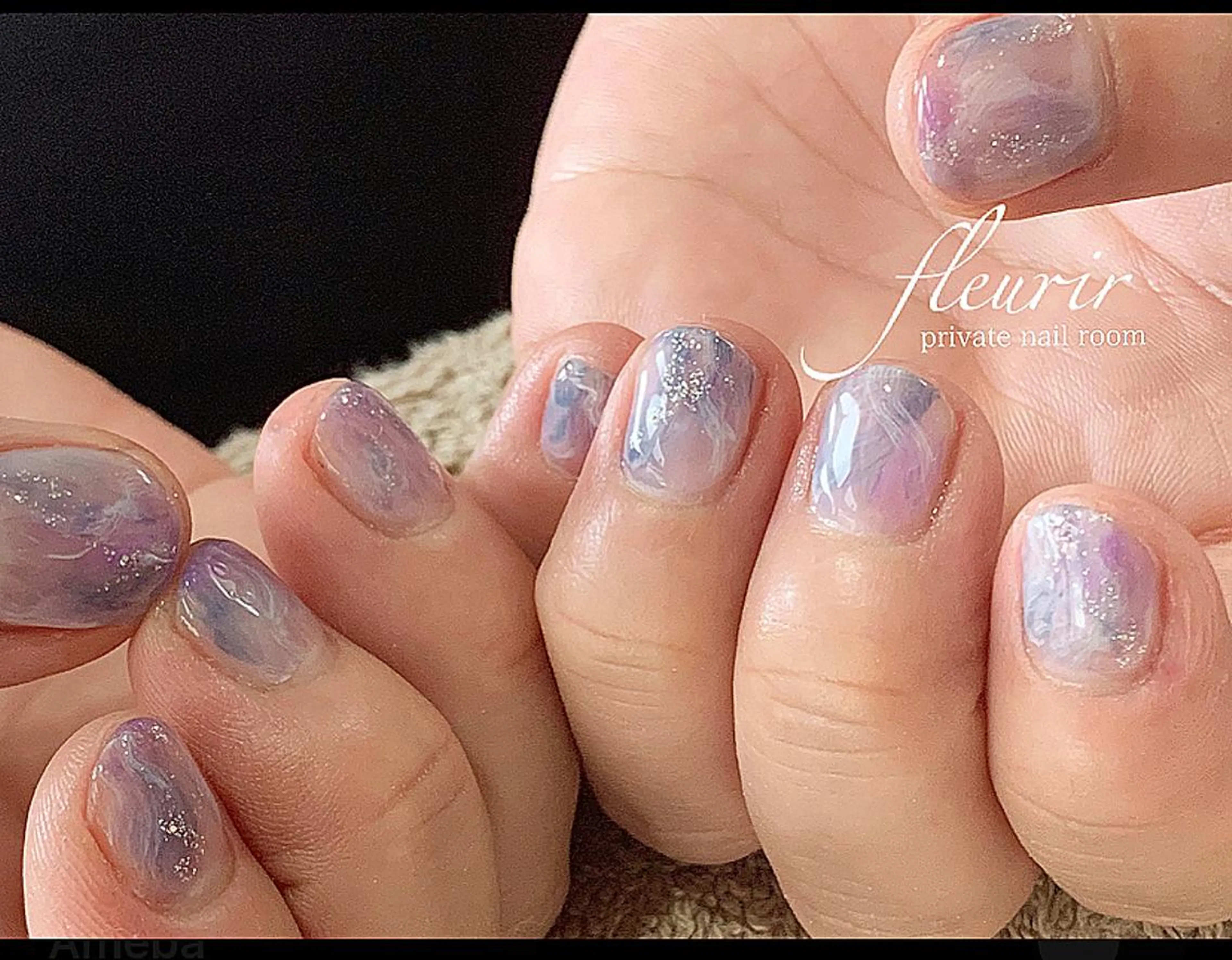 ネイル キラキラネイル ラメ(グリッター) ニュアンスネイル シルバー フルリール 【プライベートサロンのネイルデザイン