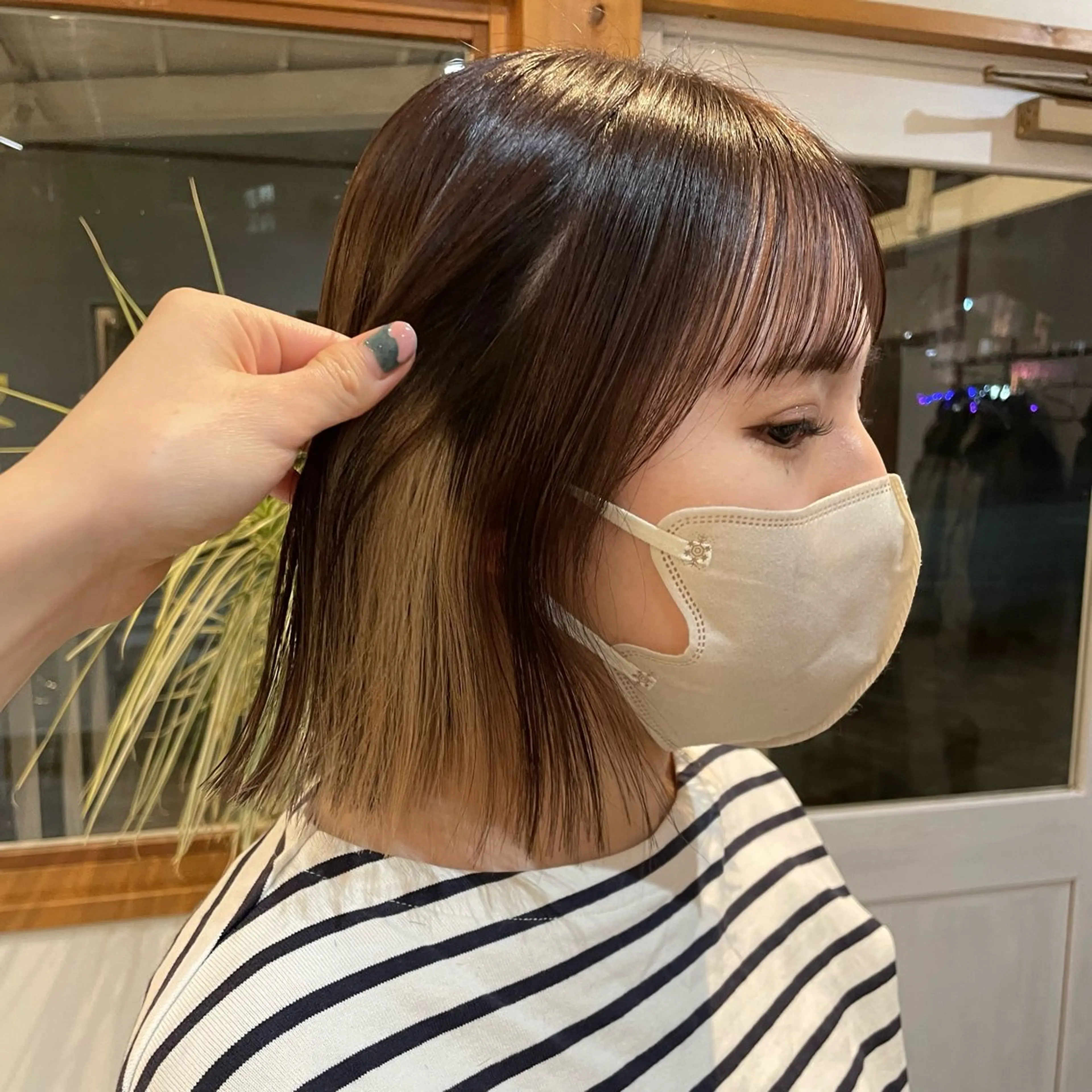 ショート カラー ベージュカラー インナーカラー ボブ こいけ みきののヘアスタイル