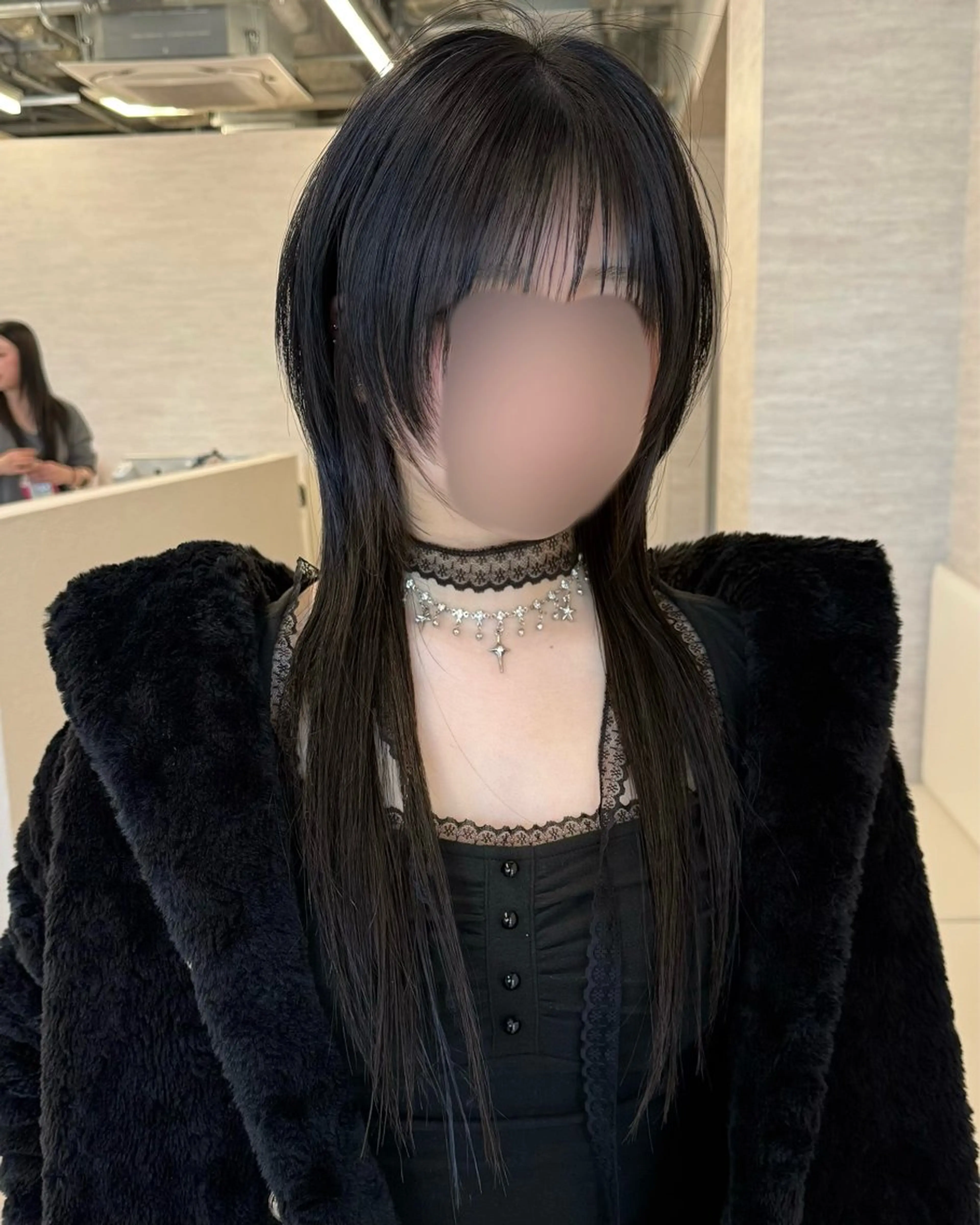 ロング ロングレイヤー ハッシュカット レイヤーカット ロング ウルフカット カット 韓国リアルハッシュ レイヤーカットのヘアスタイル