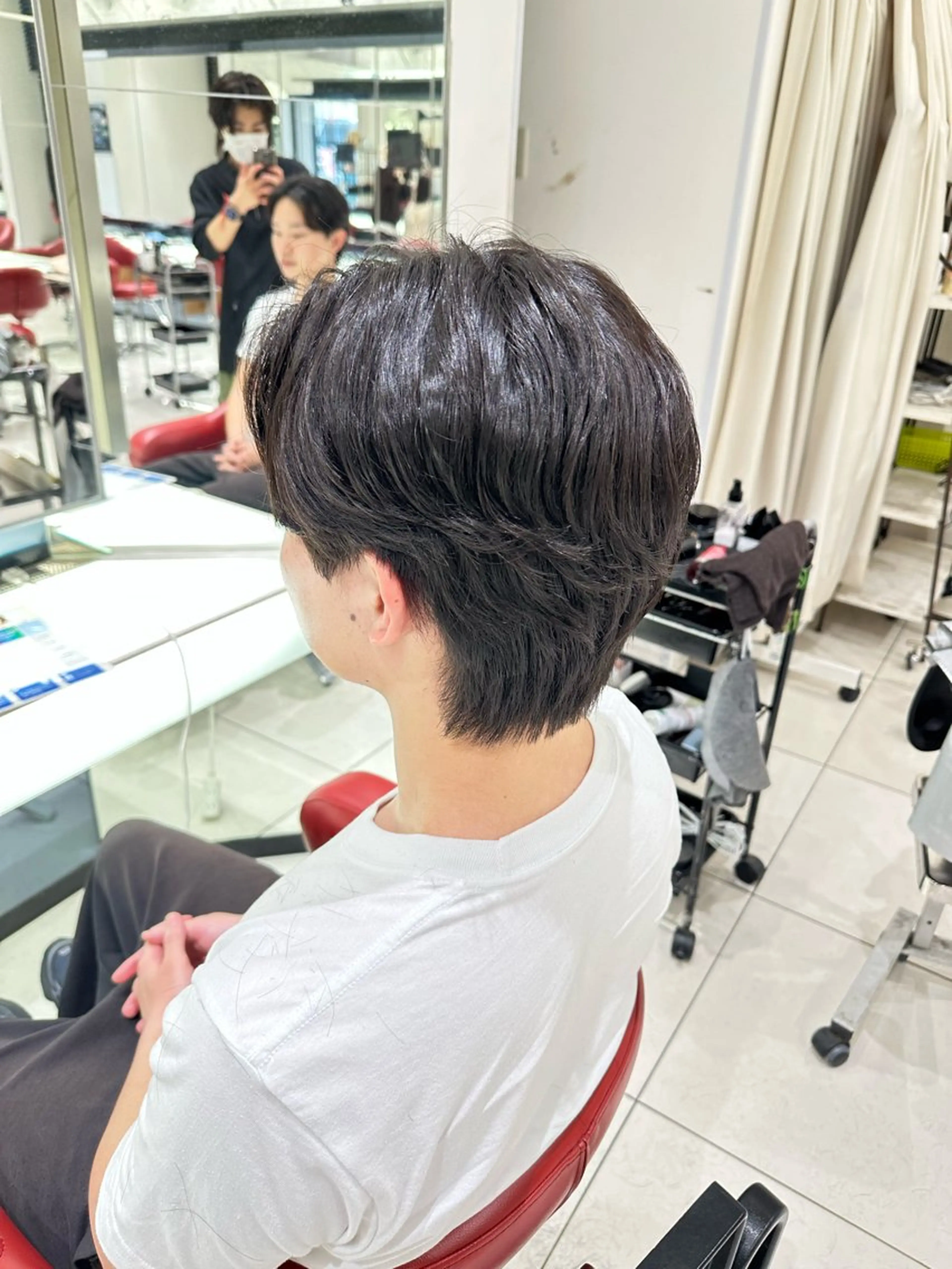 ショート パーマ メンズ レディースモデル 南草津/築山寿輝也のヘアスタイル