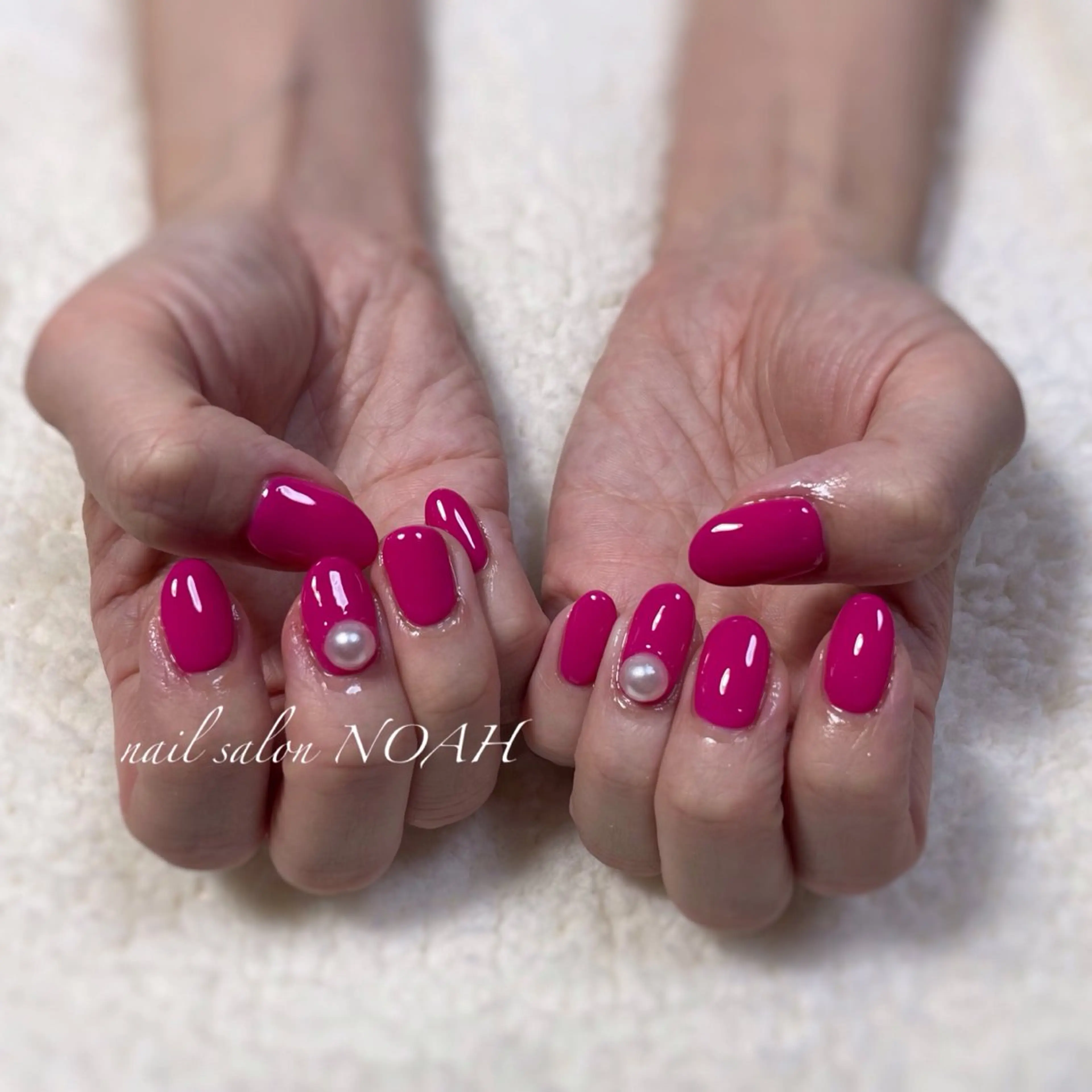 ネイル ワンカラーネイル ピンク ハンドネイル nail salon NOAHのネイルデザイン