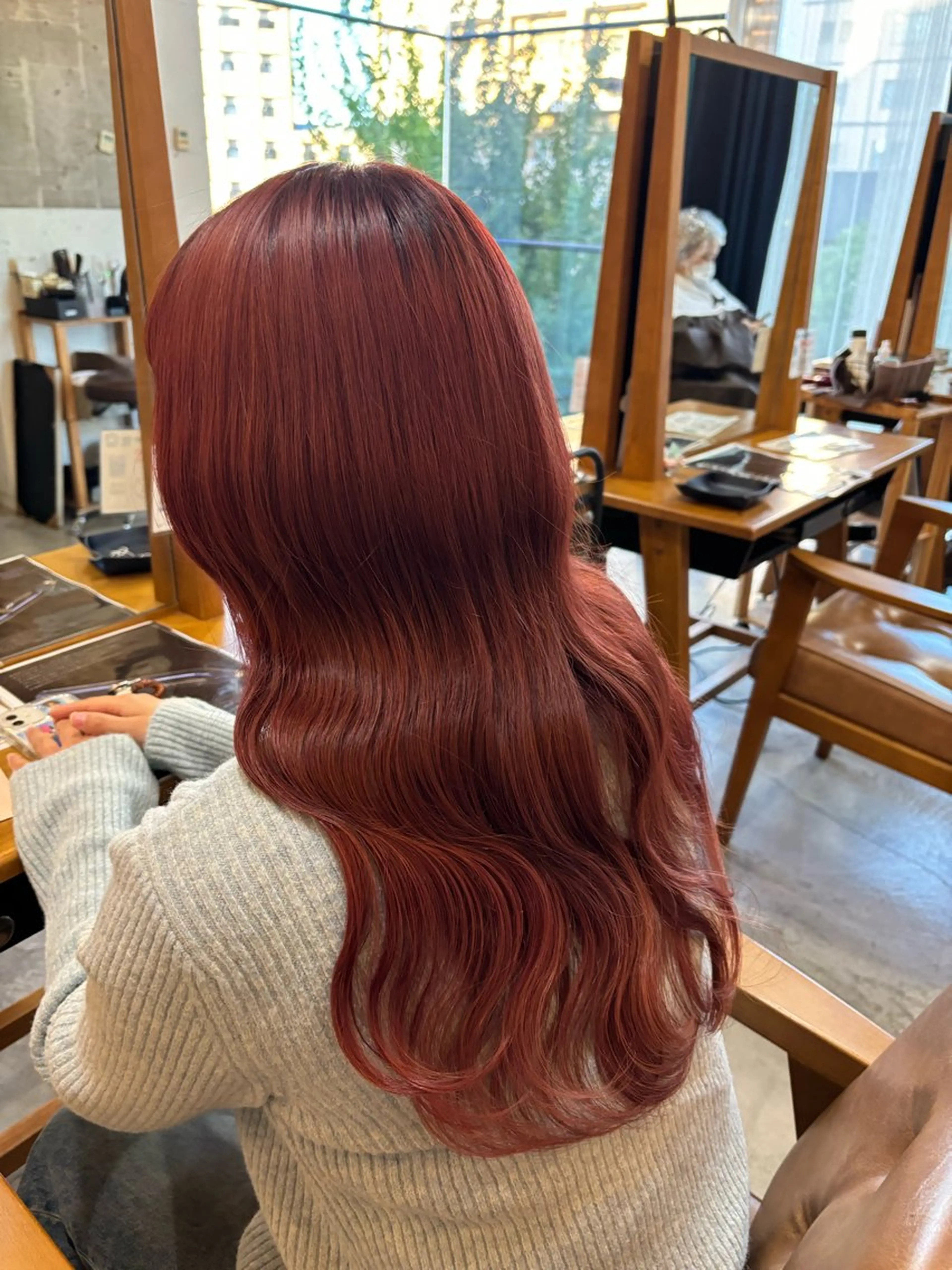 ロング カラー ブリーチ カシス ブリーチなしカラー ピンクカラー レッドカラー ヘアカラー トリートメント 🌼ブリーチ/個性派 ヘアセットMei🌼のヘアスタイル
