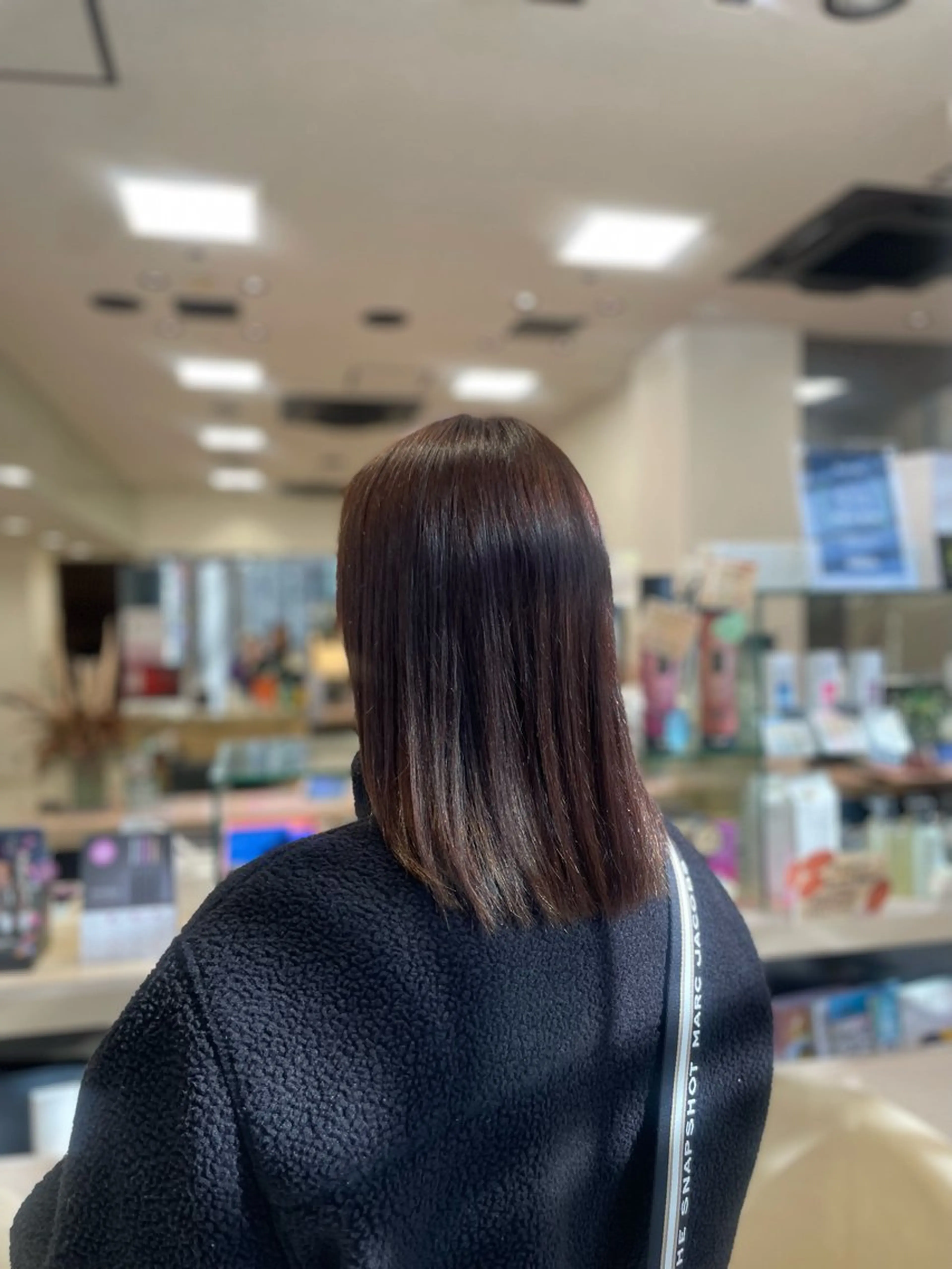 セミロング カラー ブラウンカラー ピンクカラー クロスパーマ/うる艶 カラー/Kurumiのヘアスタイル