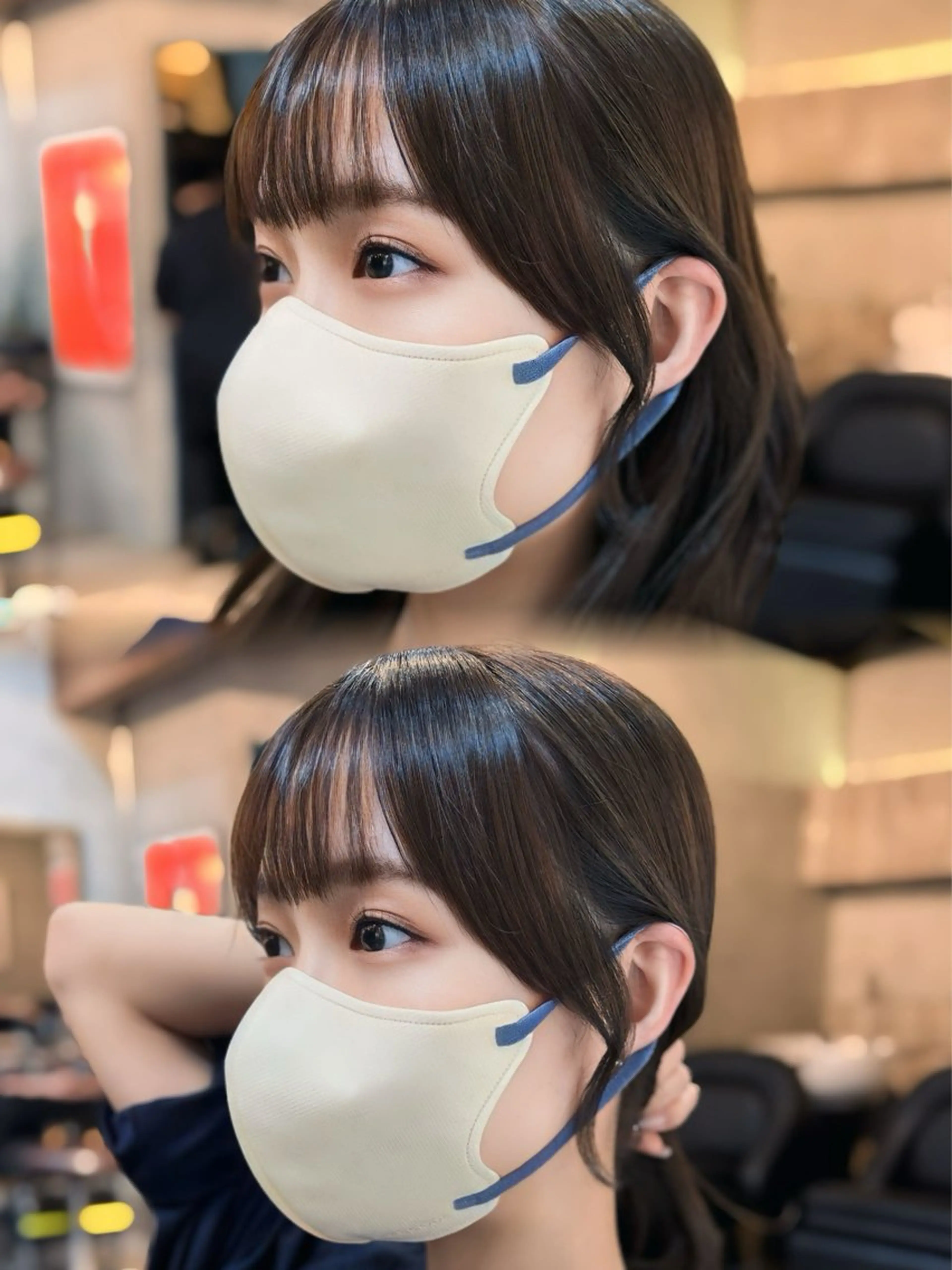 ミディアム カラー ヘアアレンジ ボブレイヤー ベージュカラー 透明感カラー グレージュ イルミナカラー カット ヘアカラー トリートメント 顔周りカット 【オノザワリョウ】のヘアスタイル