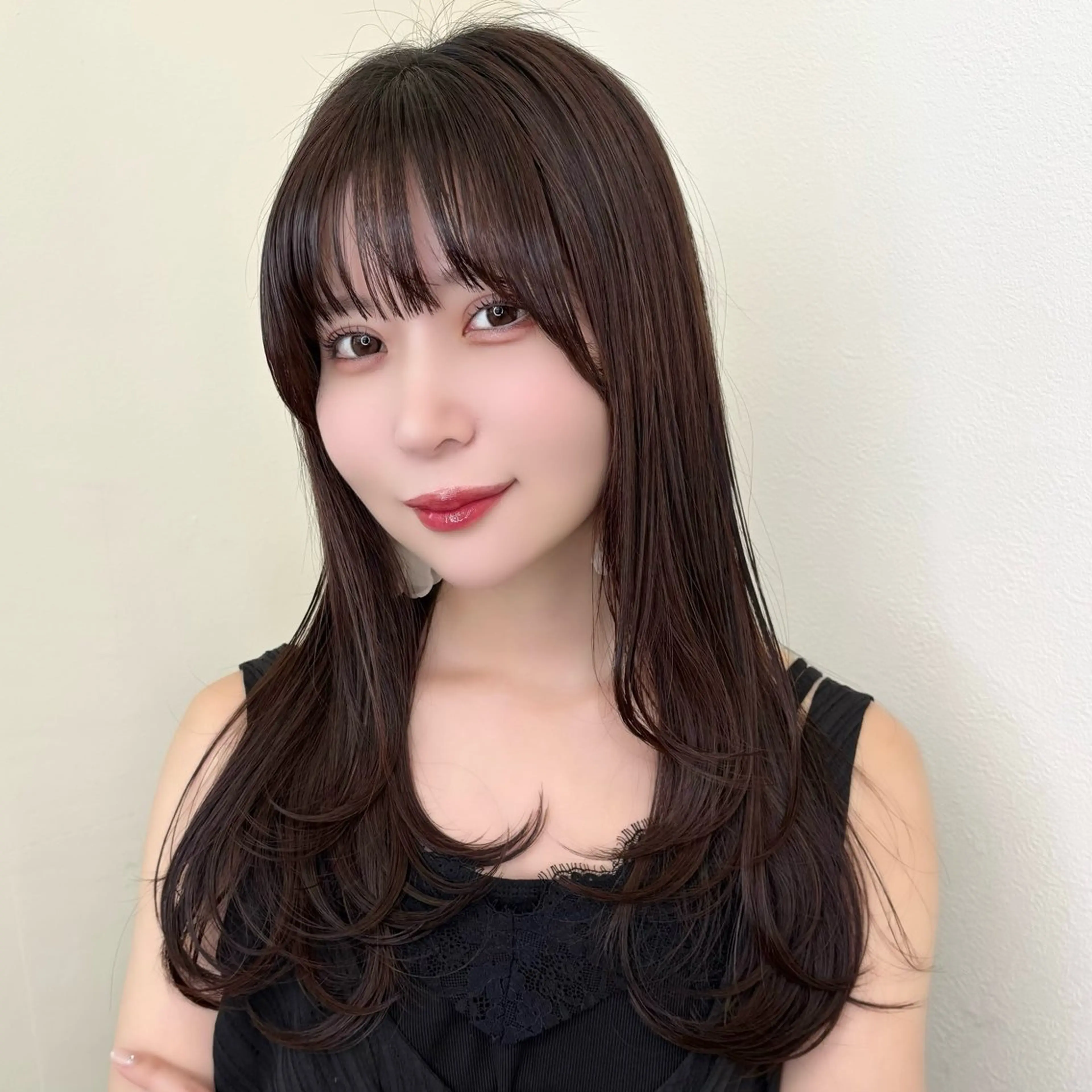 セミロング 顔まわりレイヤー 顔周りカット レイヤーカット カット ヘアカラー トリートメント Ayano🎀似 合わせ×透明感🎀のヘアスタイル