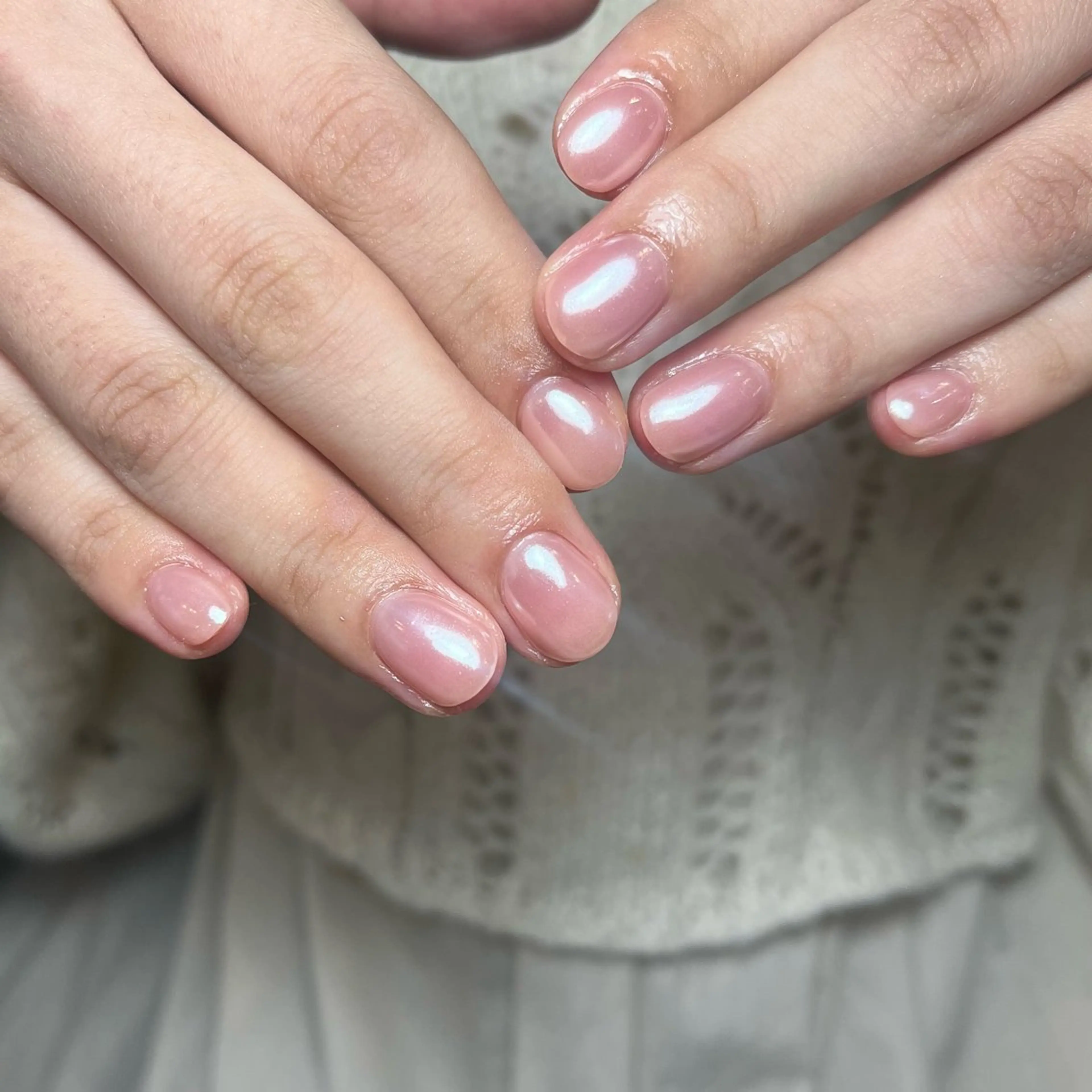 ネイル オーロラネイル ピンク ハンドネイル ballie／小野原 なつみのネイルデザイン